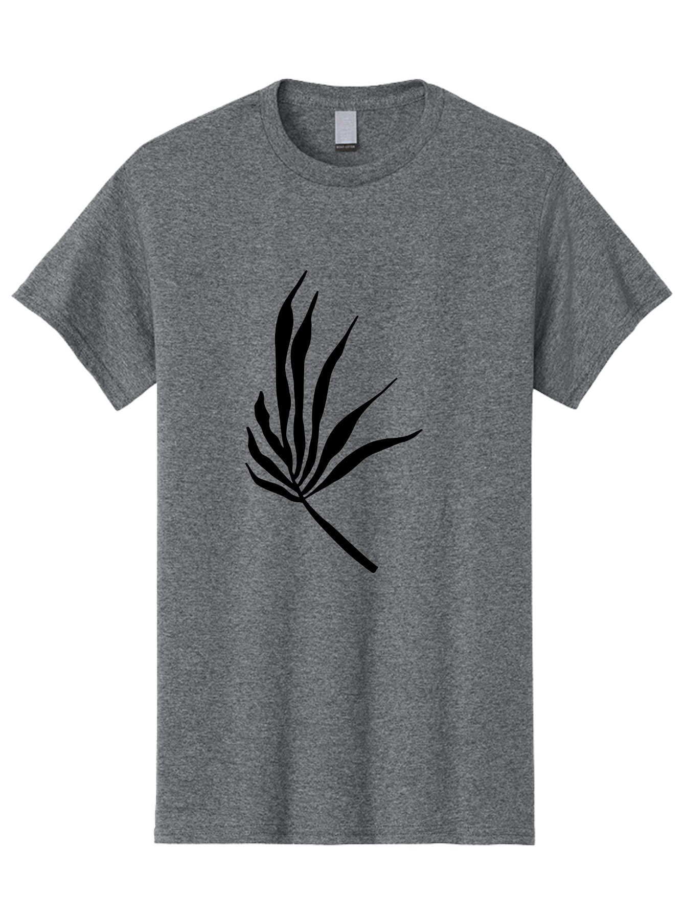 Bamboo Men'S Graphic Tee, 100% Cotton, Comfortable Casual Summer Wear, Machine Washable, Bamboo, Black Silhouette, Minimalist Design, Simple Shapes, Modern Art, Graphic Illustration, Leafy Stems, Contemporary Style, Abstract Form - Aaa360 23