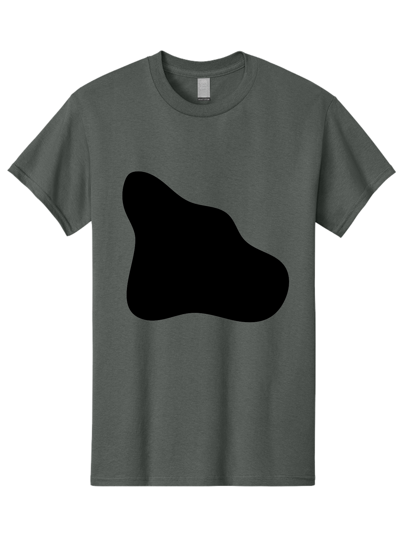 Black-Blob-2 Men'S Graphic Tee, 100% Cotton, Comfortable Casual Summer Wear, Machine Washable, Abstract Shape, Black Silhouette, Irregular Form, Modern Design, Graphic Element, Minimalist Art, Contemporary Style - Aaa365 19