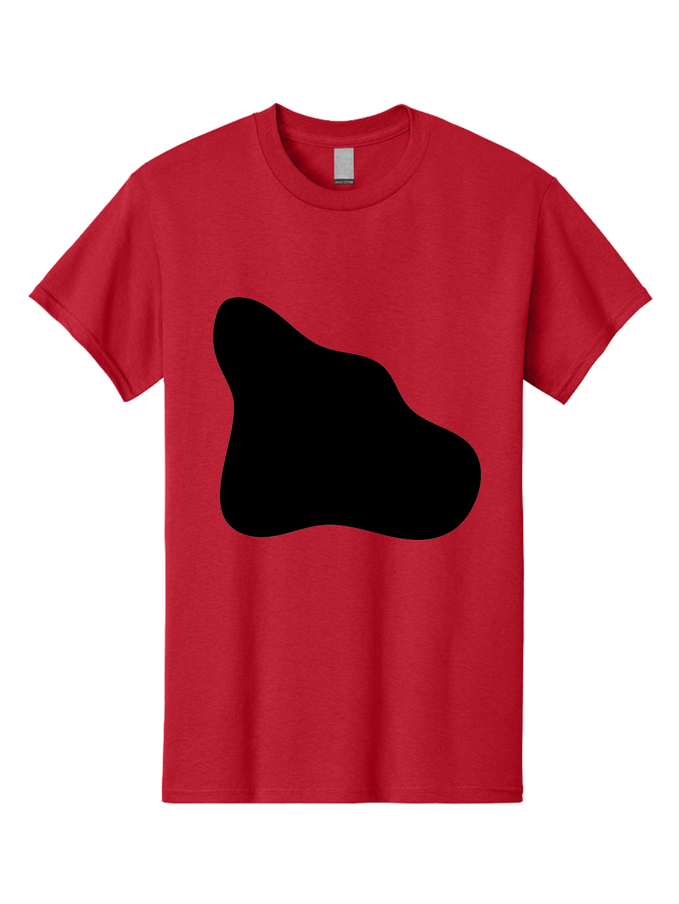 Black-Blob-2 Men'S Graphic Tee, 100% Cotton, Comfortable Casual Summer Wear, Machine Washable, Abstract Shape, Black Silhouette, Irregular Form, Modern Design, Graphic Element, Minimalist Art, Contemporary Style - Aaa365 3
