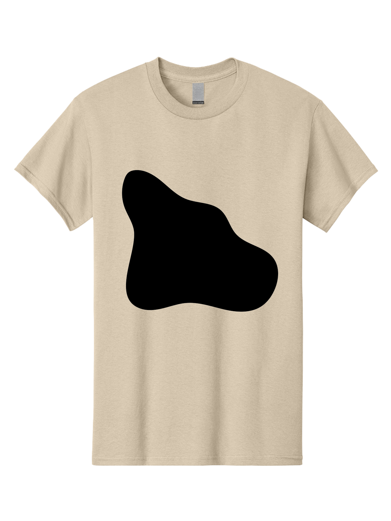 Black-Blob-2 Men'S Graphic Tee, 100% Cotton, Comfortable Casual Summer Wear, Machine Washable, Abstract Shape, Black Silhouette, Irregular Form, Modern Design, Graphic Element, Minimalist Art, Contemporary Style - Aaa365 21