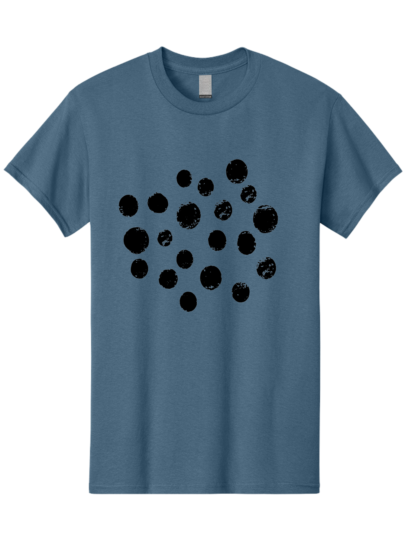 Black-Dots Men'S Graphic Tee, 100% Cotton, Comfortable Casual Summer Wear, Machine Washable, Black Dots, Scattered Dots, Round Shapes, Abstract Design, Creative Pattern, Artistic Elements, Modern Graphic, Simple Shapes - Aaa372 23
