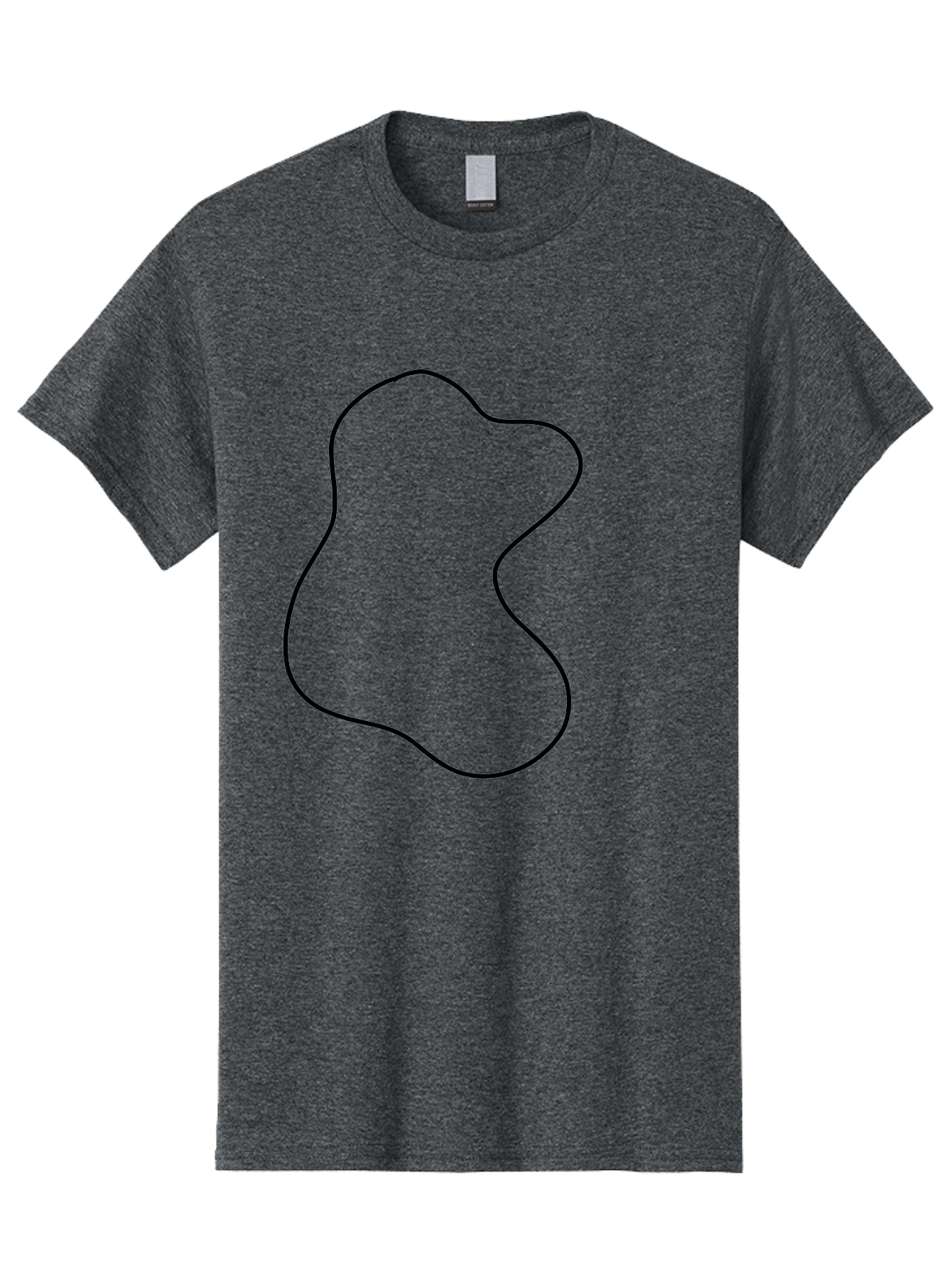 Black-Outline-Shape Men'S Graphic Tee, 100% Cotton, Comfortable Casual Summer Wear, Machine Washable, Abstract Shape, Black Outline, Modern Design, Minimalist Art, Simple Graphics, Contemporary Style, Fluid Form - Aaa387 13