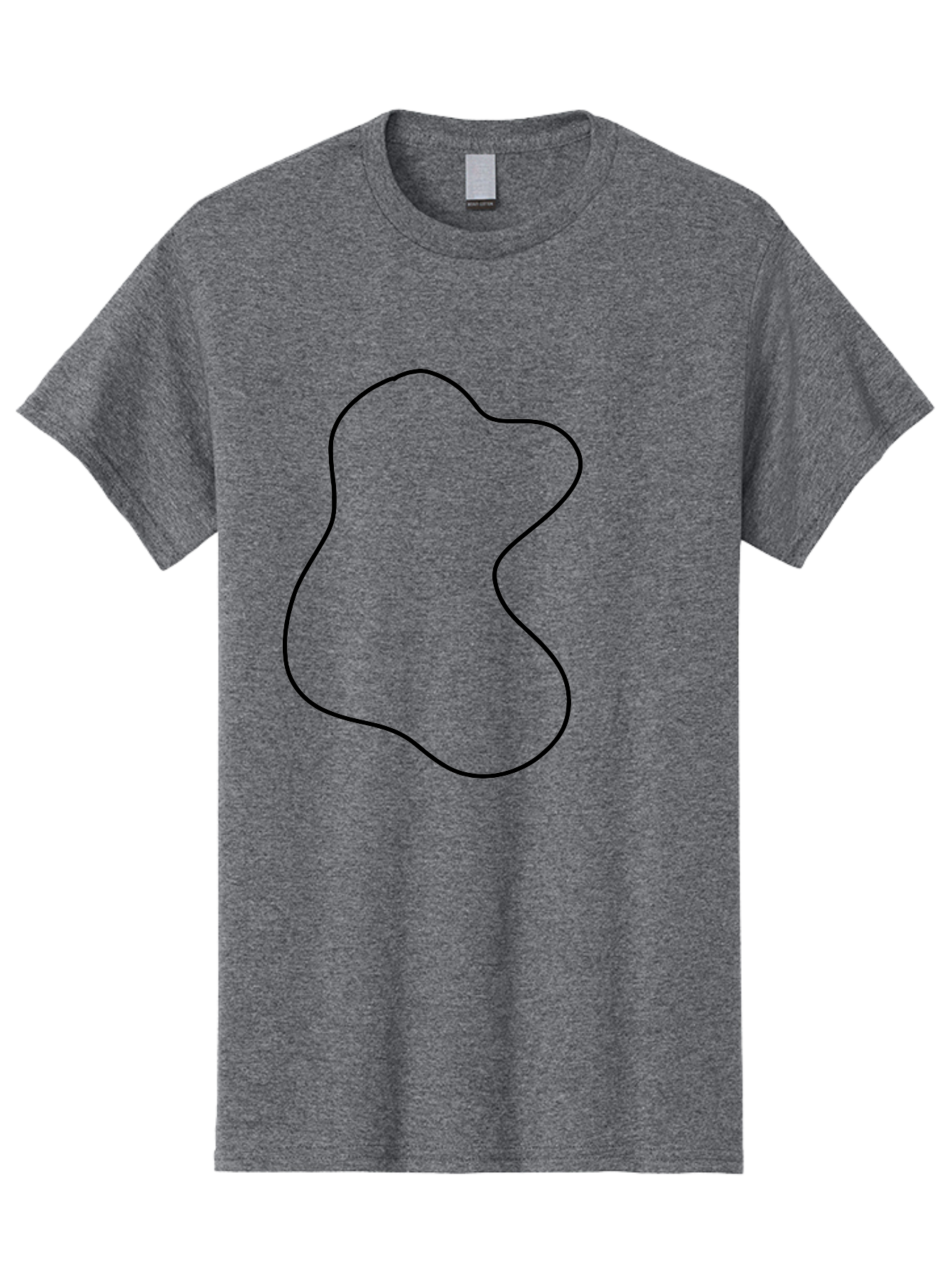 Black-Outline-Shape Men'S Graphic Tee, 100% Cotton, Comfortable Casual Summer Wear, Machine Washable, Abstract Shape, Black Outline, Modern Design, Minimalist Art, Simple Graphics, Contemporary Style, Fluid Form - Aaa387 19