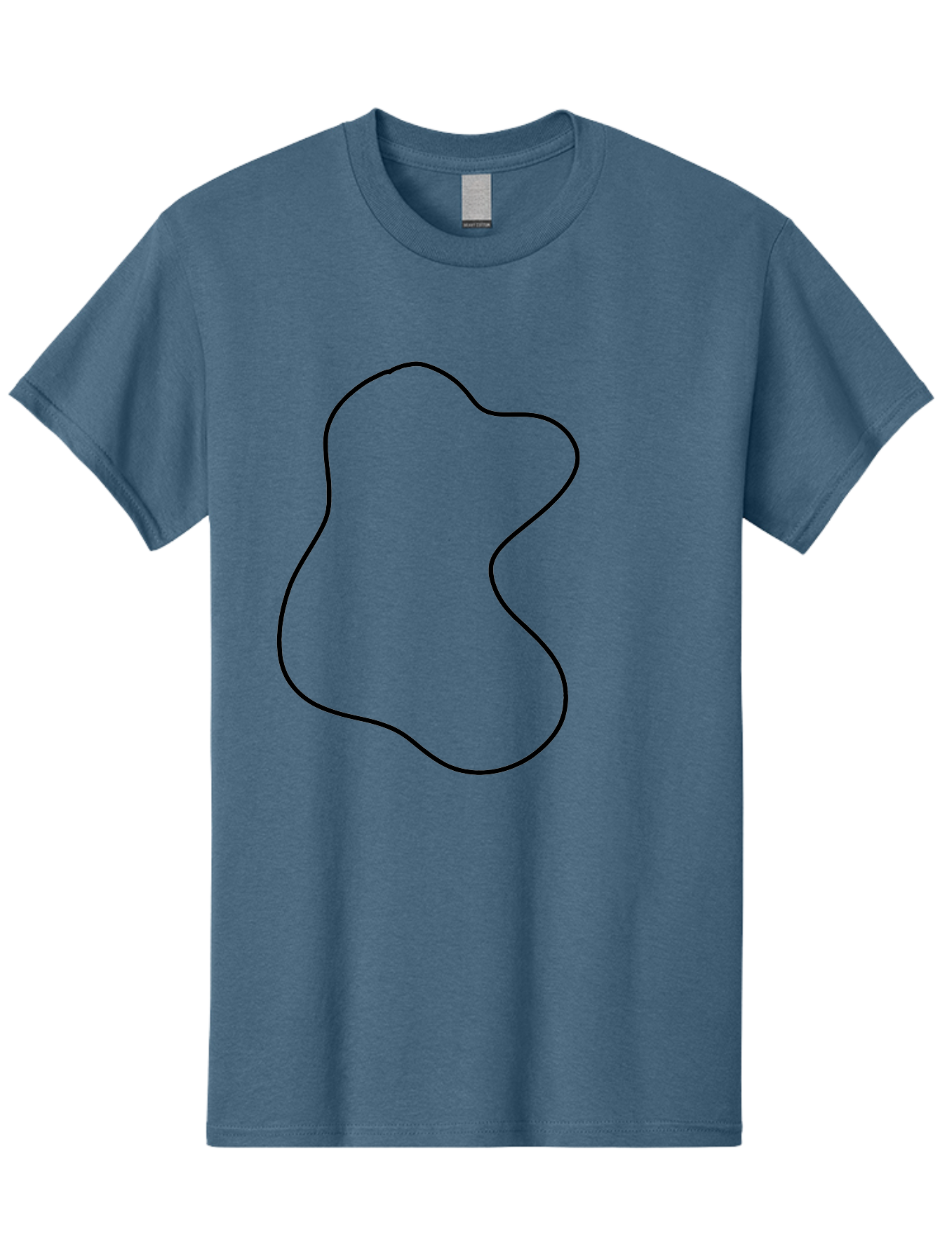 Black-Outline-Shape Men'S Graphic Tee, 100% Cotton, Comfortable Casual Summer Wear, Machine Washable, Abstract Shape, Black Outline, Modern Design, Minimalist Art, Simple Graphics, Contemporary Style, Fluid Form - Aaa387 27
