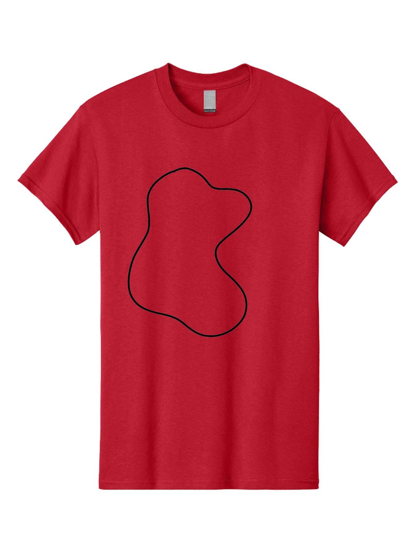 Black-Outline-Shape Men'S Graphic Tee, 100% Cotton, Comfortable Casual Summer Wear, Machine Washable, Abstract Shape, Black Outline, Modern Design, Minimalist Art, Simple Graphics, Contemporary Style, Fluid Form - Aaa387 9