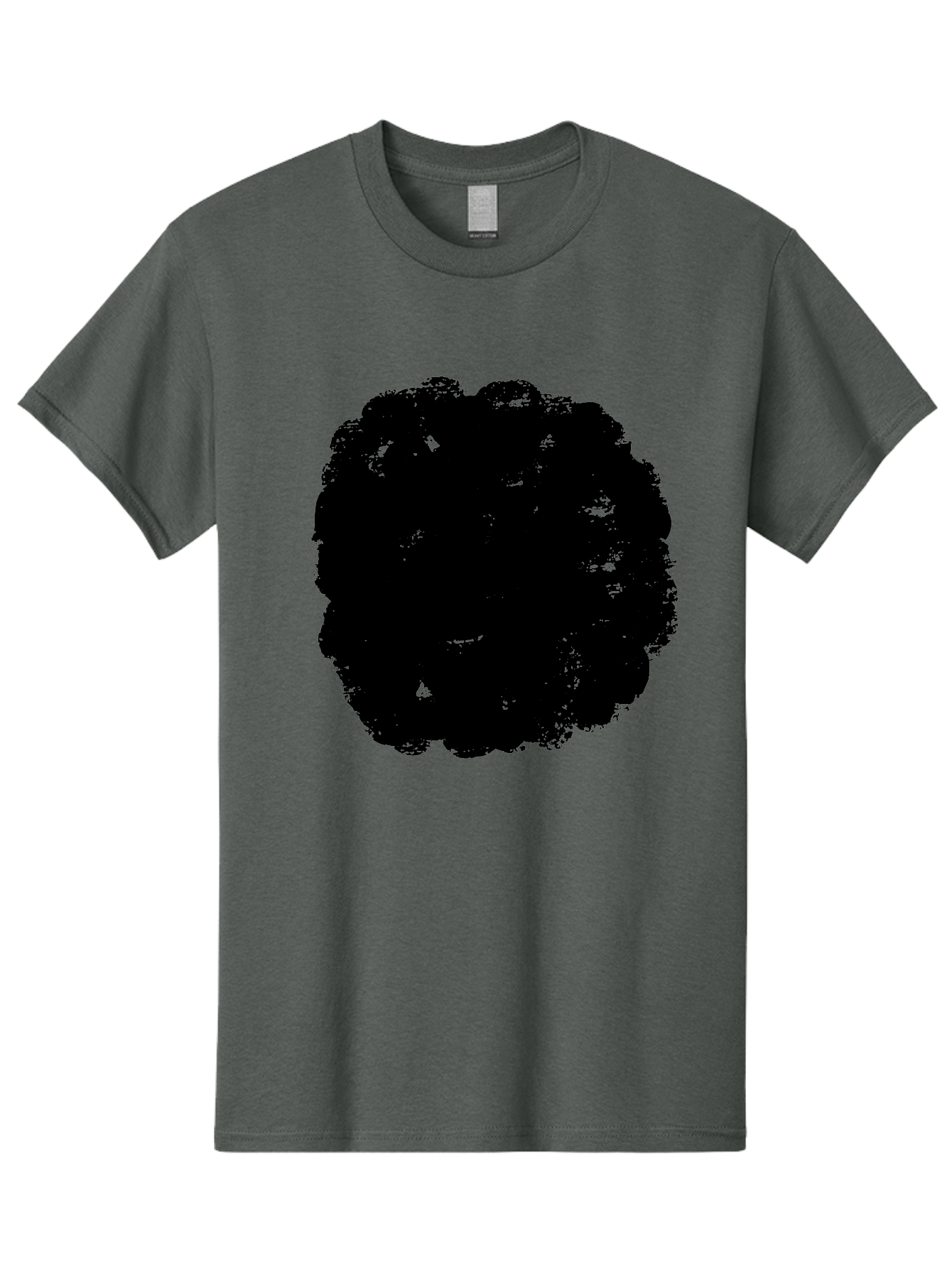 Black-Paint-Splash Men'S Graphic Tee, 100% Cotton, Comfortable Casual Summer Wear, Machine Washable, Abstract Art, Black Shape, Green Background, Digital Illustration, Modern Design, Artistic Expression, Creative Graphics - Aaa388 19