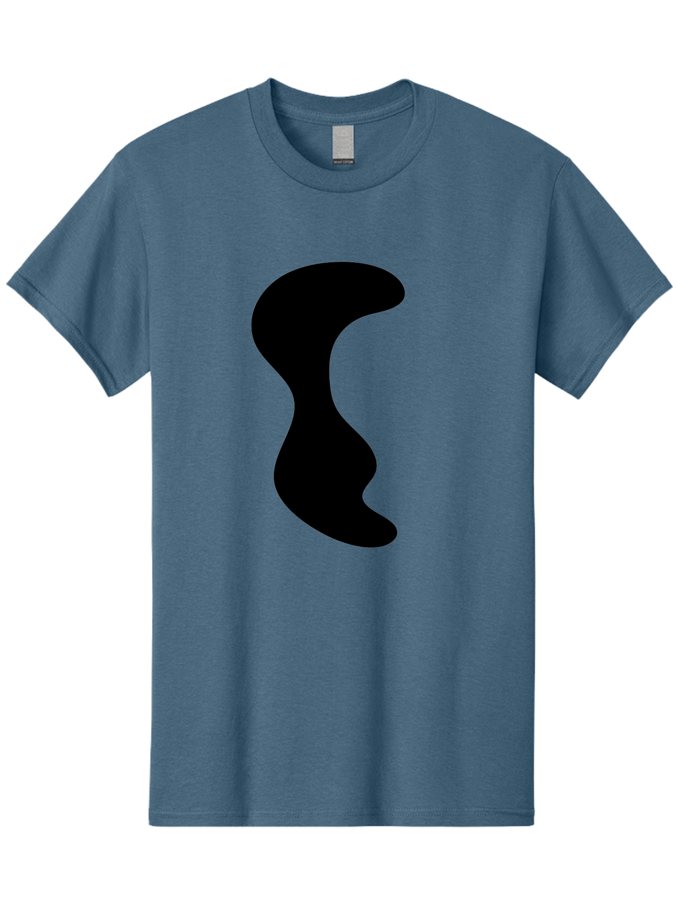 Black-Wavy-Shape Men'S Graphic Tee, 100% Cotton, Comfortable Casual Summer Wear, Machine Washable, Abstract Black Shape, Fluid Design, Modern Art, Sleek Silhouette, Minimalist Graphics, Dynamic Curve - Aaa399 9