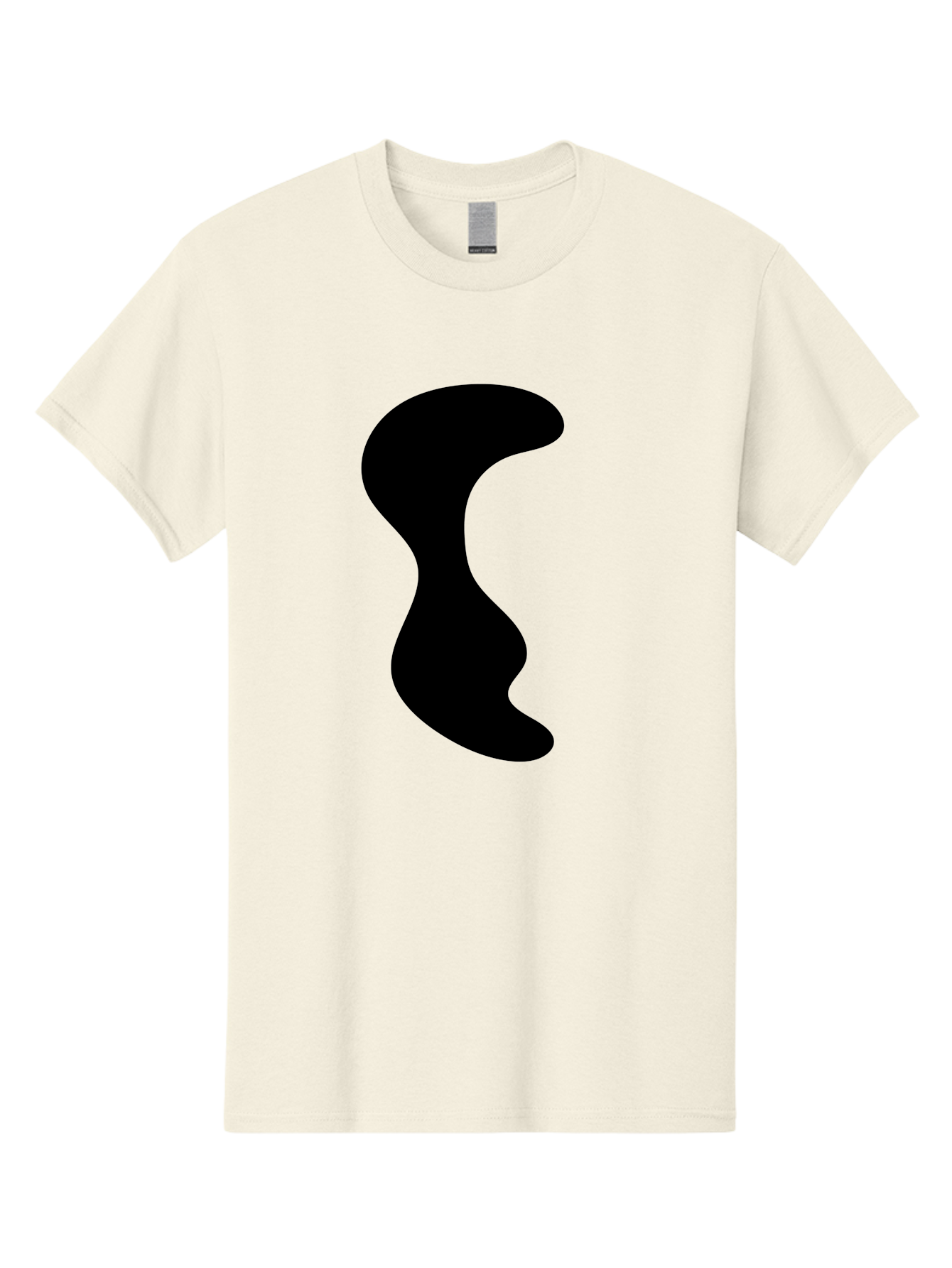 Black-Wavy-Shape Men'S Graphic Tee, 100% Cotton, Comfortable Casual Summer Wear, Machine Washable, Abstract Black Shape, Fluid Design, Modern Art, Sleek Silhouette, Minimalist Graphics, Dynamic Curve - Aaa399 21