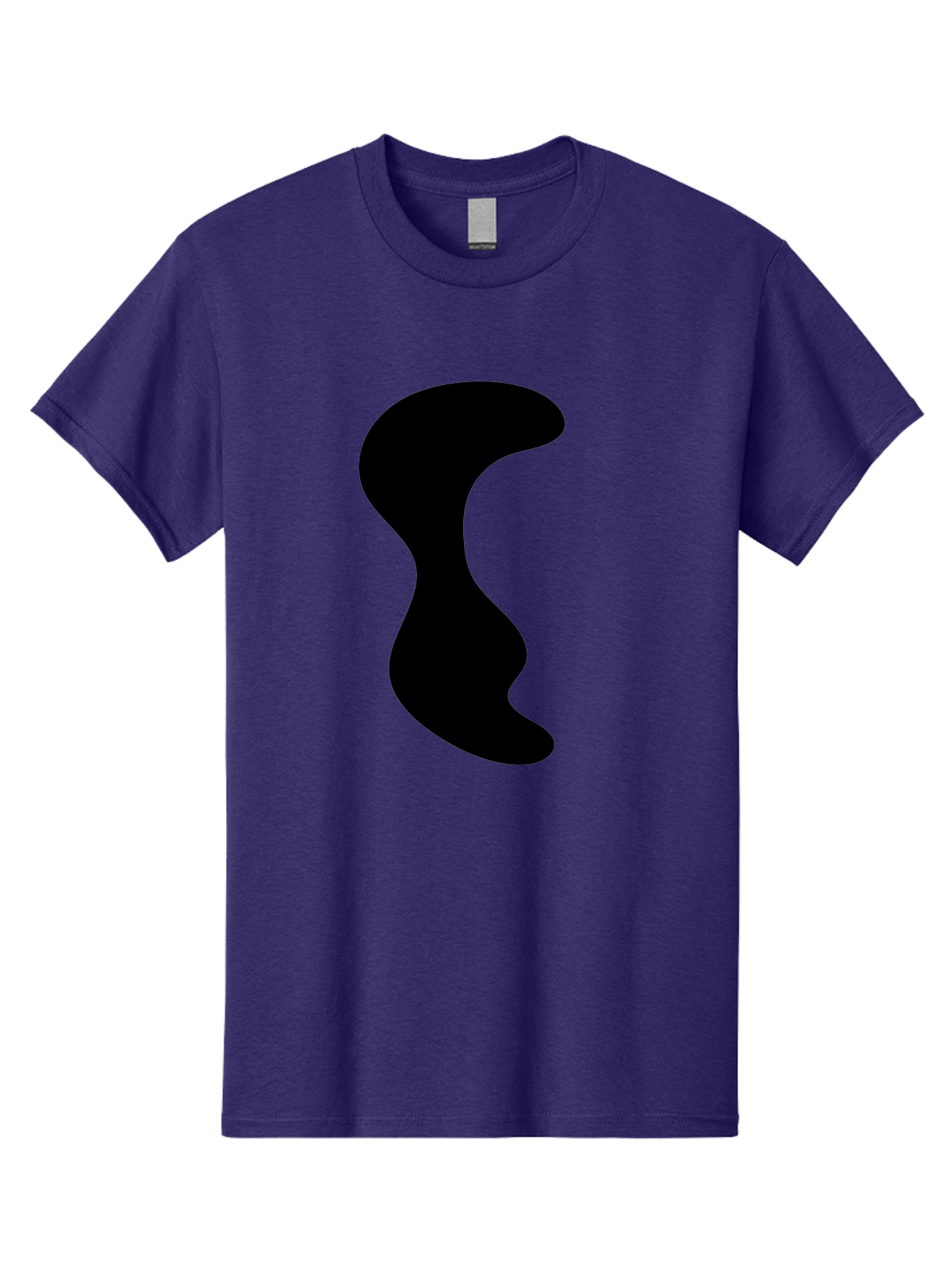 Black-Wavy-Shape Men'S Graphic Tee, 100% Cotton, Comfortable Casual Summer Wear, Machine Washable, Abstract Black Shape, Fluid Design, Modern Art, Sleek Silhouette, Minimalist Graphics, Dynamic Curve - Aaa399 7