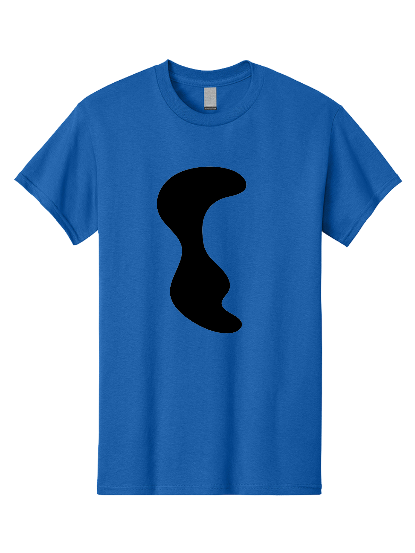 Black-Wavy-Shape Men'S Graphic Tee, 100% Cotton, Comfortable Casual Summer Wear, Machine Washable, Abstract Black Shape, Fluid Design, Modern Art, Sleek Silhouette, Minimalist Graphics, Dynamic Curve - Aaa399 11