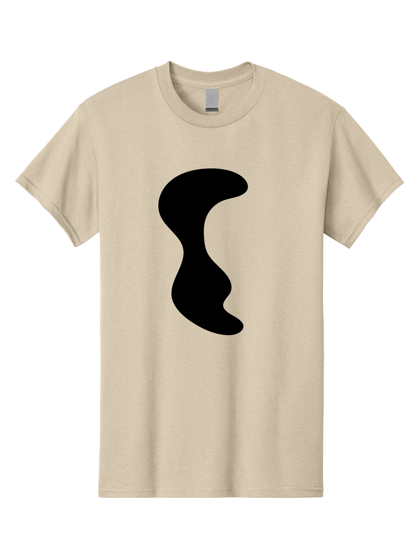 Black-Wavy-Shape Men'S Graphic Tee, 100% Cotton, Comfortable Casual Summer Wear, Machine Washable, Abstract Black Shape, Fluid Design, Modern Art, Sleek Silhouette, Minimalist Graphics, Dynamic Curve - Aaa399 27