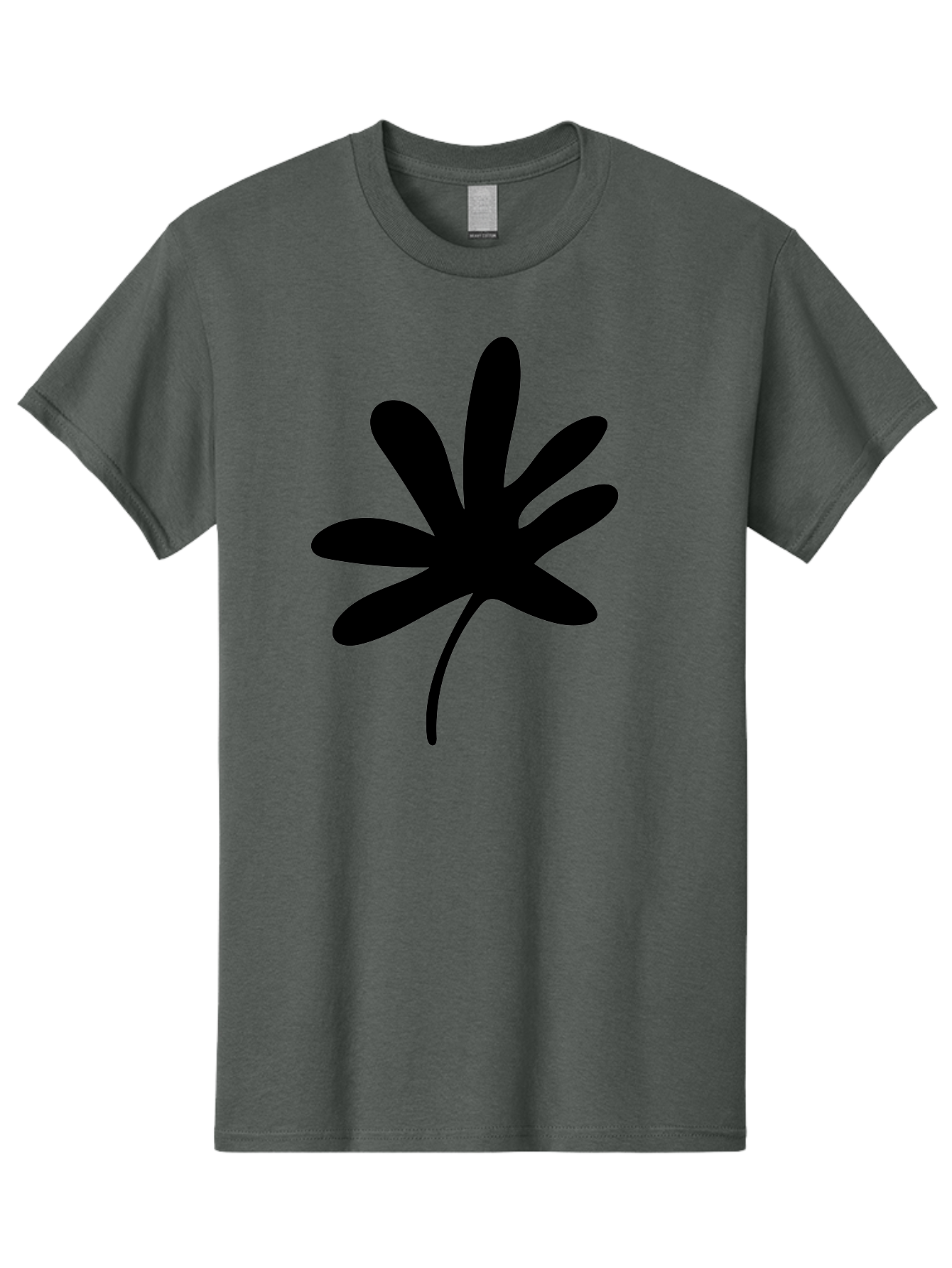 Cannabis-Leaf-2 Men'S Graphic Tee, 100% Cotton, Comfortable Casual Summer Wear, Machine Washable, Cannabis Leaf, Marijuana Symbol, Seven Pointed Leaf, Black Silhouette, Simple Design, Graphic Icon, Cannabis Culture, Weed Leaf - Aaa407 3