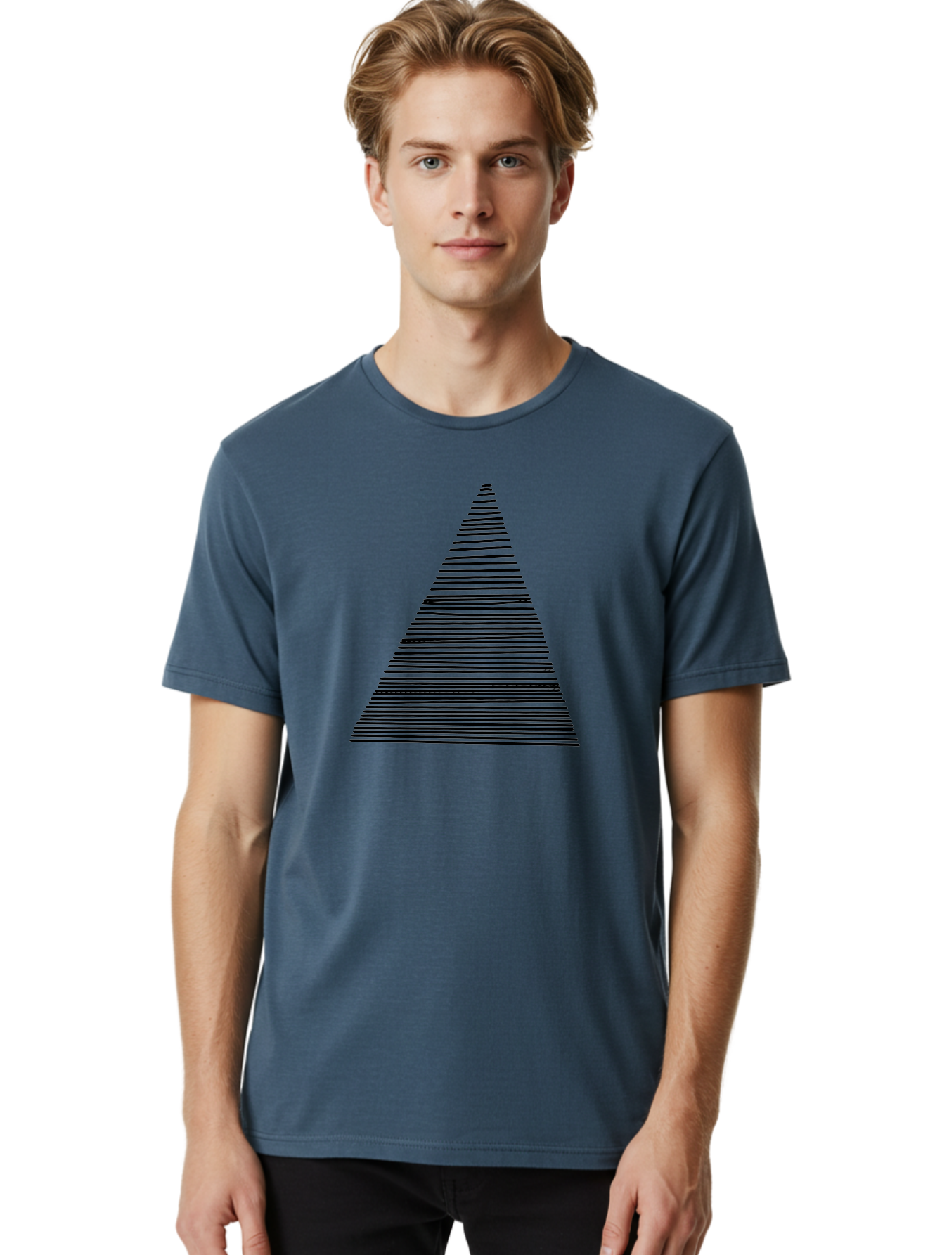 Christmas-Tree-1 Men'S Graphic Tee, 100% Cotton, Comfortable Casual Summer Wear, Machine Washable, Christmas Tree Illustration, Black Lines, Geometric Shape, Festive Design, Minimalist Art, Holiday Decoration, Simple Graphics - Aaa412 12
