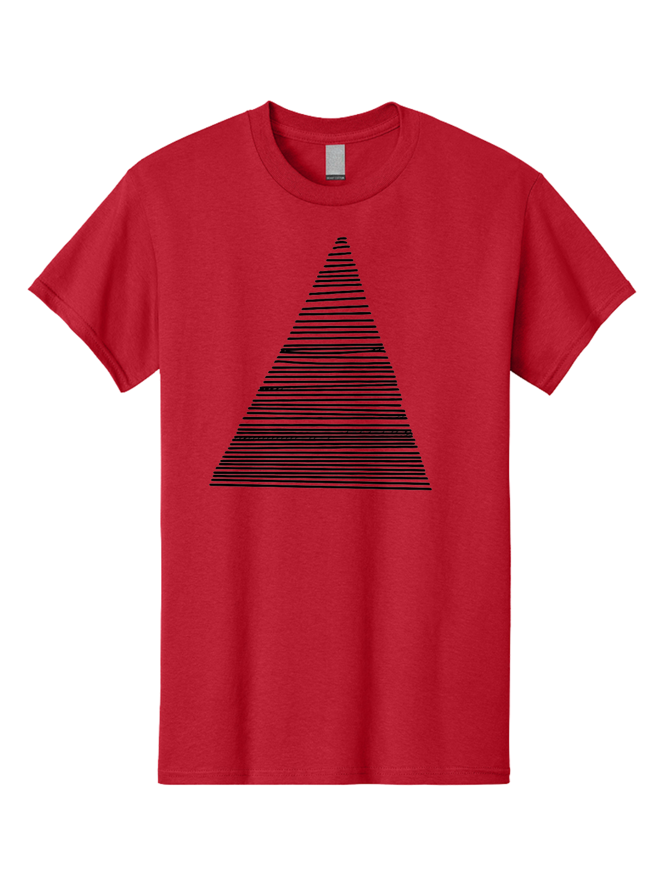 Christmas-Tree-1 Men'S Graphic Tee, 100% Cotton, Comfortable Casual Summer Wear, Machine Washable, Christmas Tree Illustration, Black Lines, Geometric Shape, Festive Design, Minimalist Art, Holiday Decoration, Simple Graphics - Aaa412 23