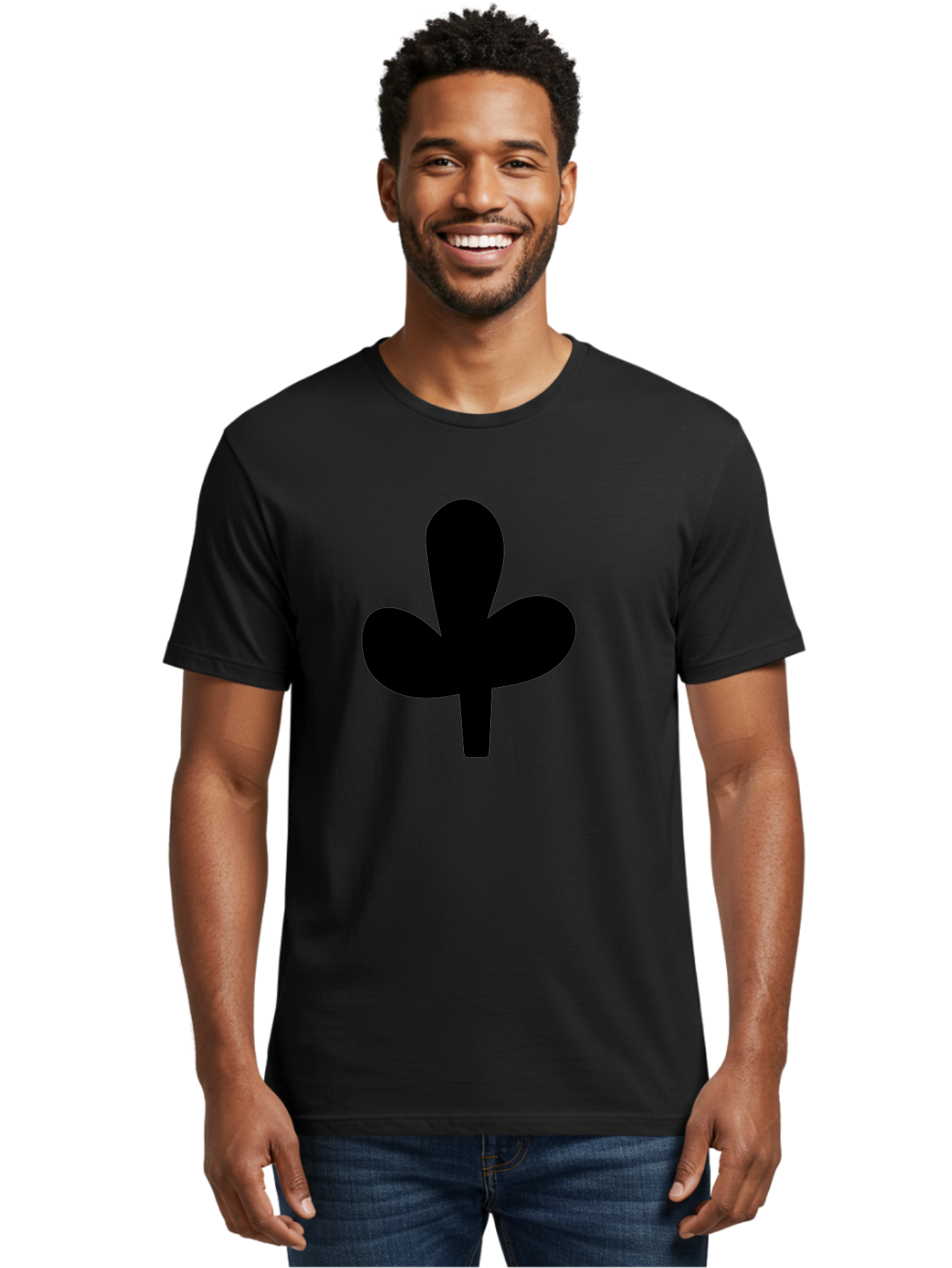 Clover Men'S Graphic Tee, 100% Cotton, Comfortable Casual Summer Wear, Machine Washable, Clover Symbol, Shamrock Icon, Three-Leafed Plant, Minimalist Design, Simple Shape, Bold Silhouette - Aaa415 6