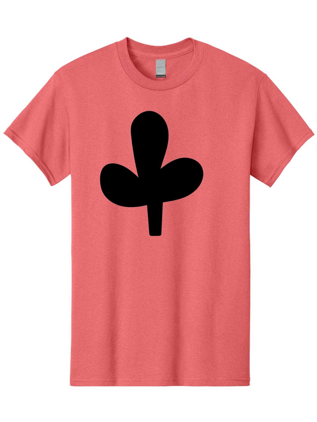 Clover Men'S Graphic Tee, 100% Cotton, Comfortable Casual Summer Wear, Machine Washable, Clover Symbol, Shamrock Icon, Three-Leafed Plant, Minimalist Design, Simple Shape, Bold Silhouette - Aaa415 3