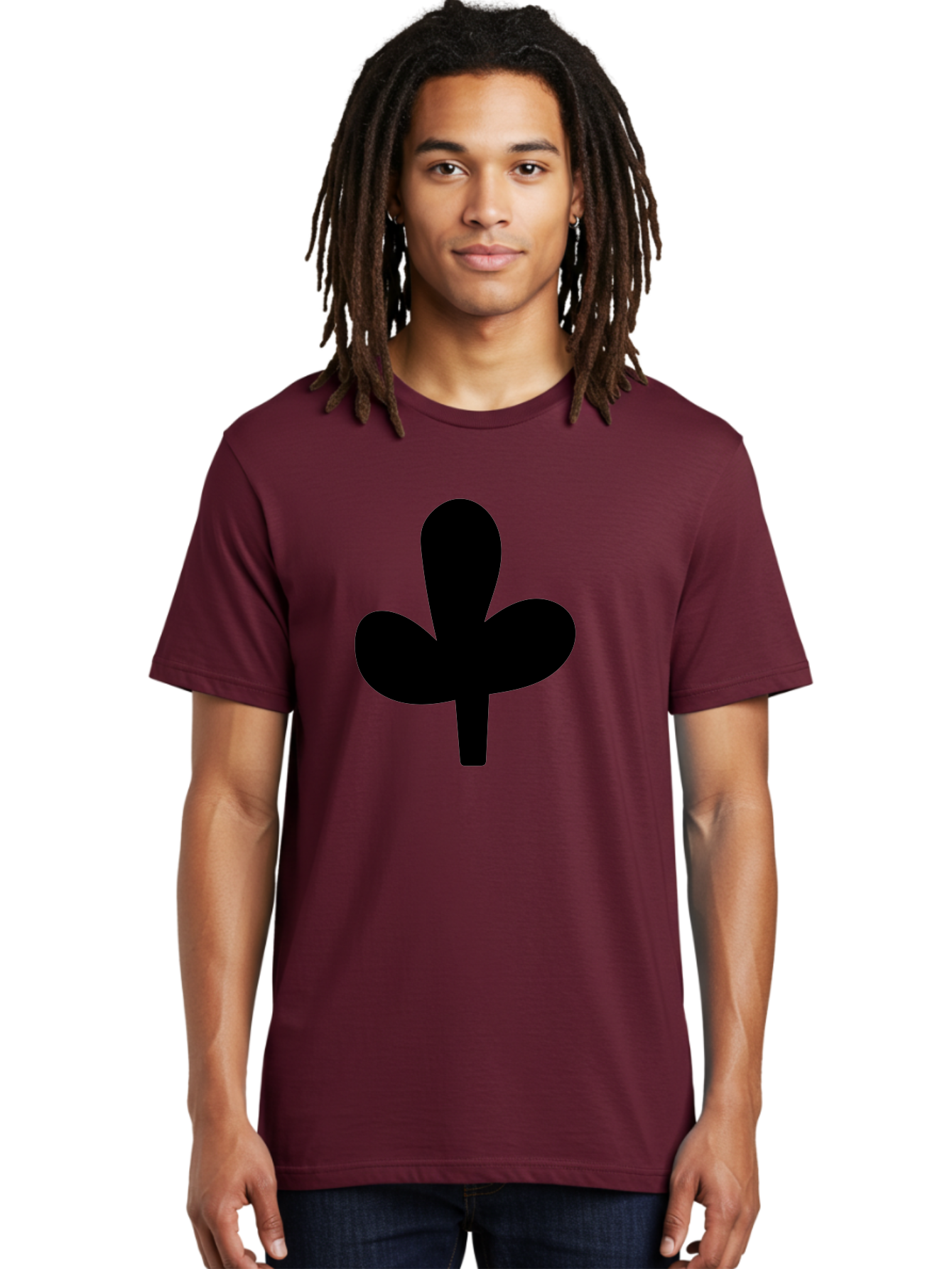Clover Men'S Graphic Tee, 100% Cotton, Comfortable Casual Summer Wear, Machine Washable, Clover Symbol, Shamrock Icon, Three-Leafed Plant, Minimalist Design, Simple Shape, Bold Silhouette - Aaa415 12