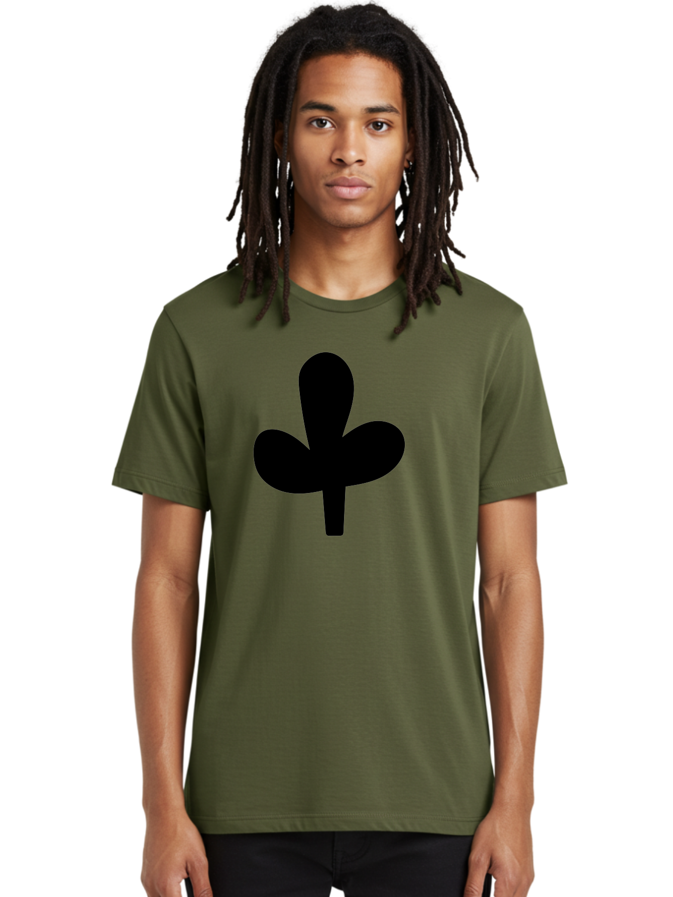 Clover Men'S Graphic Tee, 100% Cotton, Comfortable Casual Summer Wear, Machine Washable, Clover Symbol, Shamrock Icon, Three-Leafed Plant, Minimalist Design, Simple Shape, Bold Silhouette - Aaa415 30