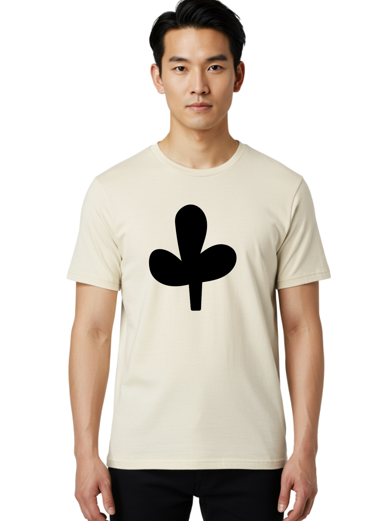 Clover Men'S Graphic Tee, 100% Cotton, Comfortable Casual Summer Wear, Machine Washable, Clover Symbol, Shamrock Icon, Three-Leafed Plant, Minimalist Design, Simple Shape, Bold Silhouette - Aaa415 22