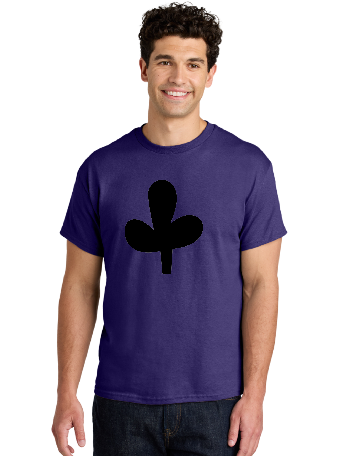 Clover Men'S Graphic Tee, 100% Cotton, Comfortable Casual Summer Wear, Machine Washable, Clover Symbol, Shamrock Icon, Three-Leafed Plant, Minimalist Design, Simple Shape, Bold Silhouette - Aaa415 18