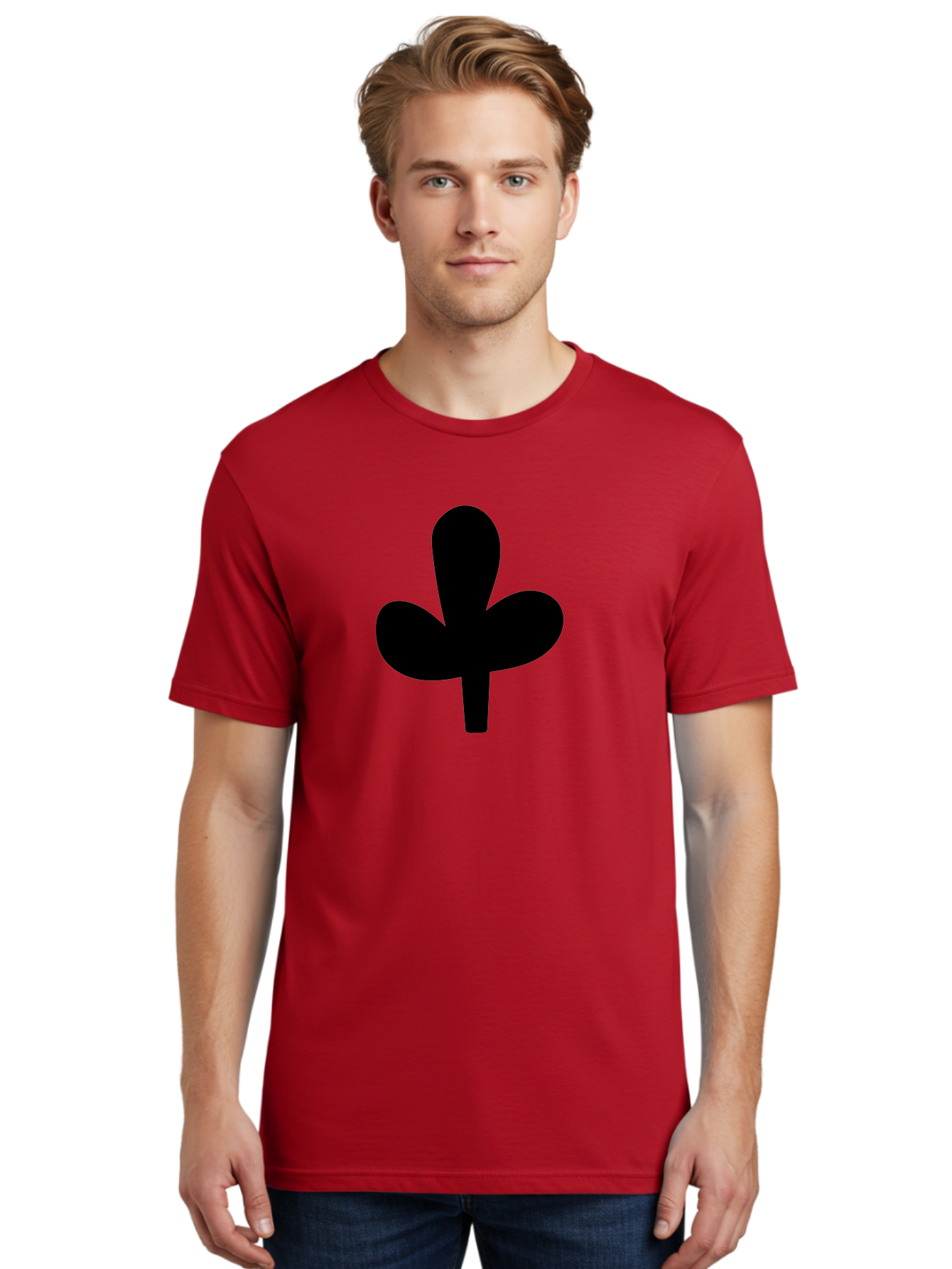 Clover Men'S Graphic Tee, 100% Cotton, Comfortable Casual Summer Wear, Machine Washable, Clover Symbol, Shamrock Icon, Three-Leafed Plant, Minimalist Design, Simple Shape, Bold Silhouette - Aaa415 14