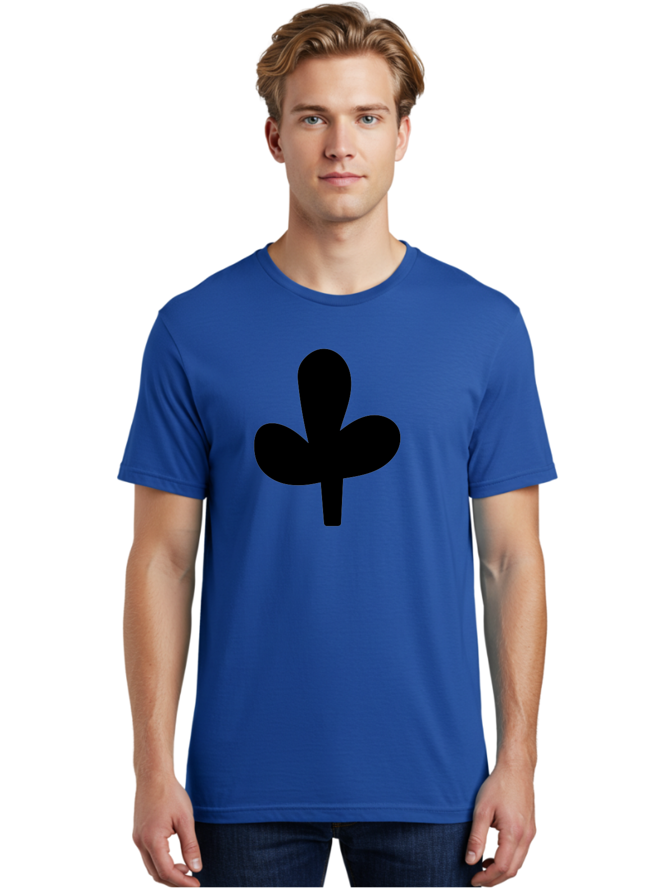 Clover Men'S Graphic Tee, 100% Cotton, Comfortable Casual Summer Wear, Machine Washable, Clover Symbol, Shamrock Icon, Three-Leafed Plant, Minimalist Design, Simple Shape, Bold Silhouette - Aaa415 16