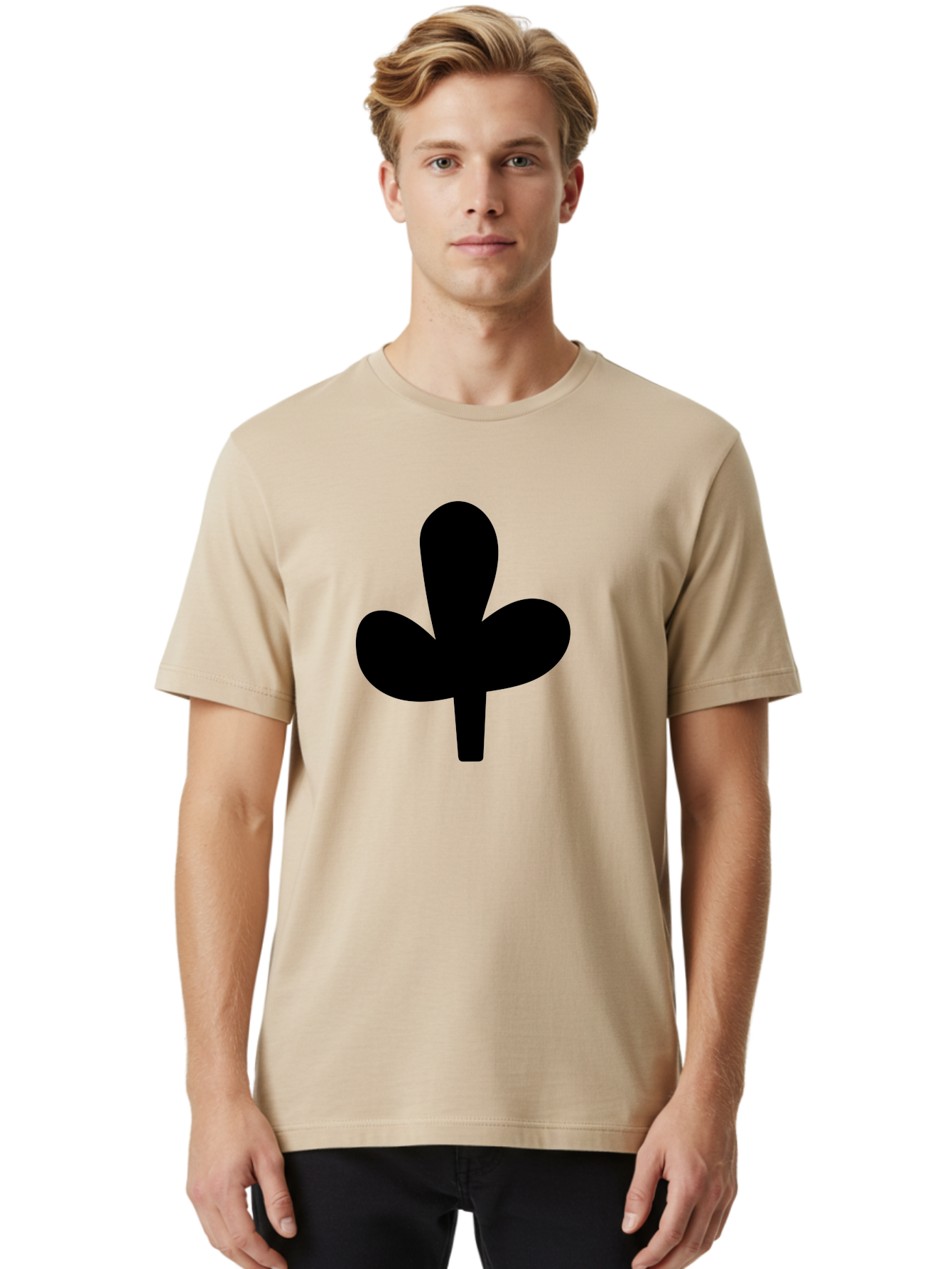 Clover Men'S Graphic Tee, 100% Cotton, Comfortable Casual Summer Wear, Machine Washable, Clover Symbol, Shamrock Icon, Three-Leafed Plant, Minimalist Design, Simple Shape, Bold Silhouette - Aaa415 28