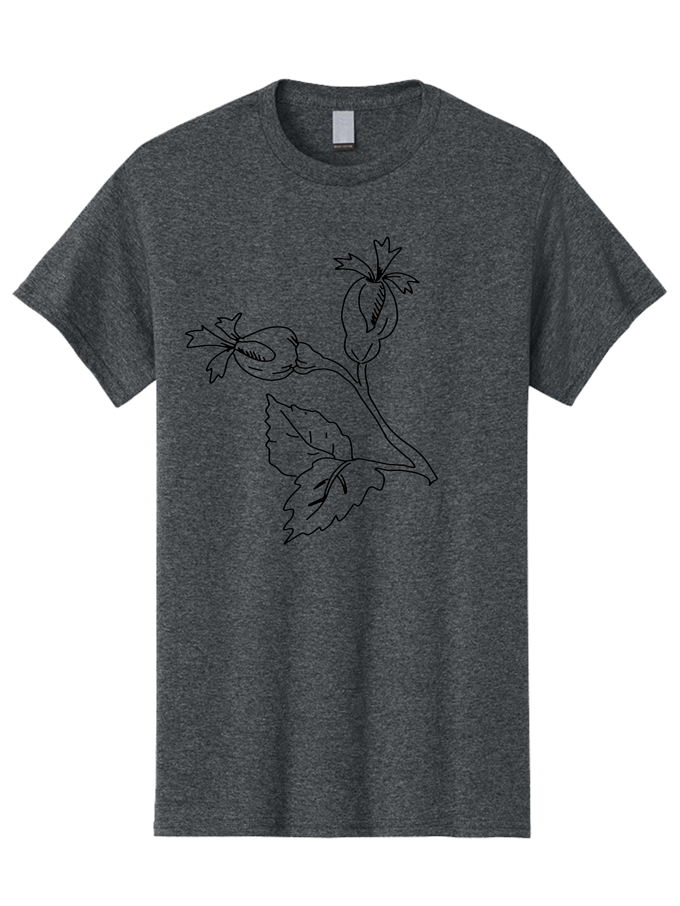 Cotton-Plant Men'S Graphic Tee, 100% Cotton, Comfortable Casual Summer Wear, Machine Washable, Cotton Plant Illustration, Cotton Buds, Simple Line Art, Minimalist Design, Botanical Drawing, Organic Shapes - Aaa417 7