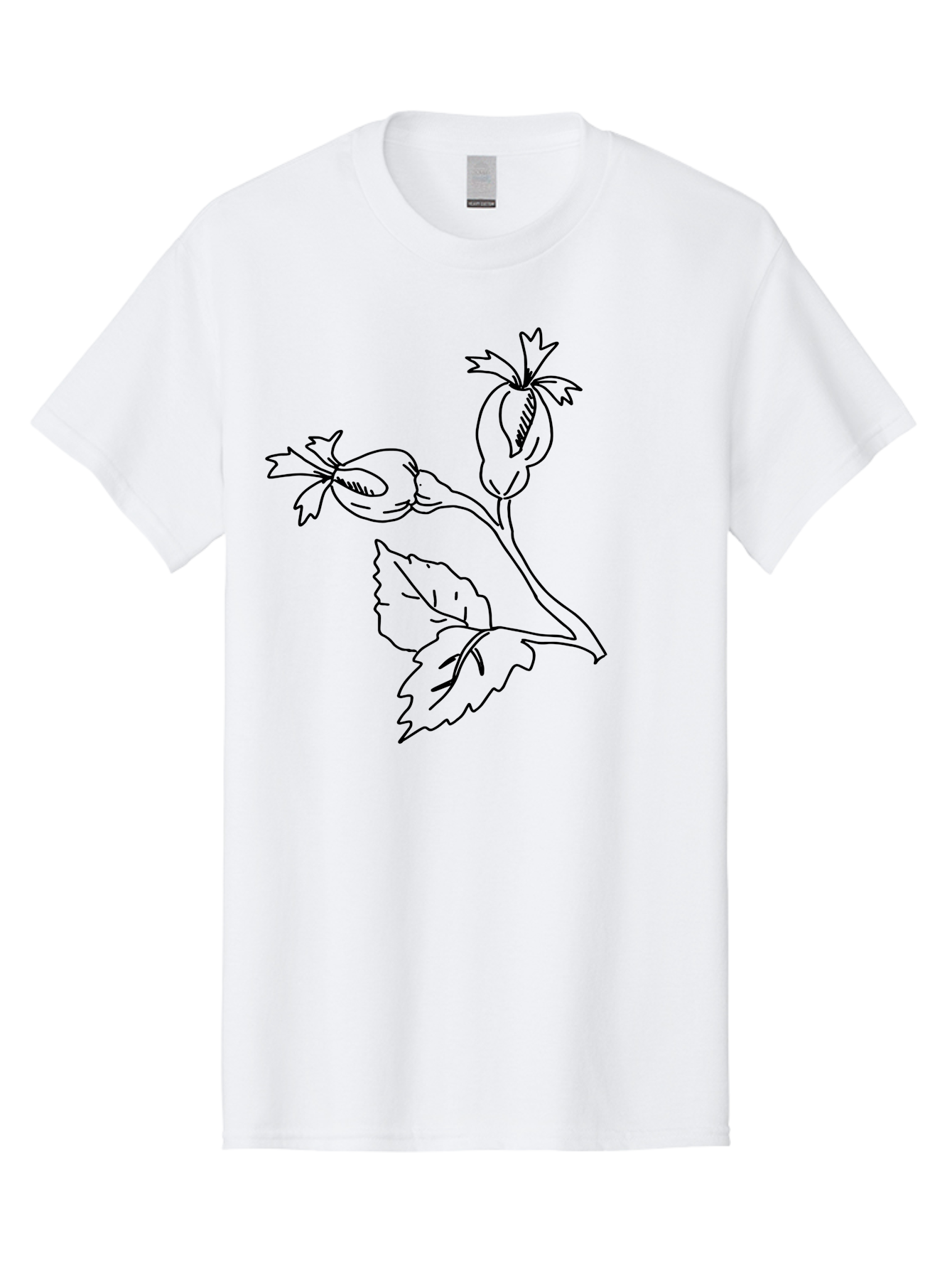 Cotton-Plant Men'S Graphic Tee, 100% Cotton, Comfortable Casual Summer Wear, Machine Washable, Cotton Plant Illustration, Cotton Buds, Simple Line Art, Minimalist Design, Botanical Drawing, Organic Shapes - Aaa417 29
