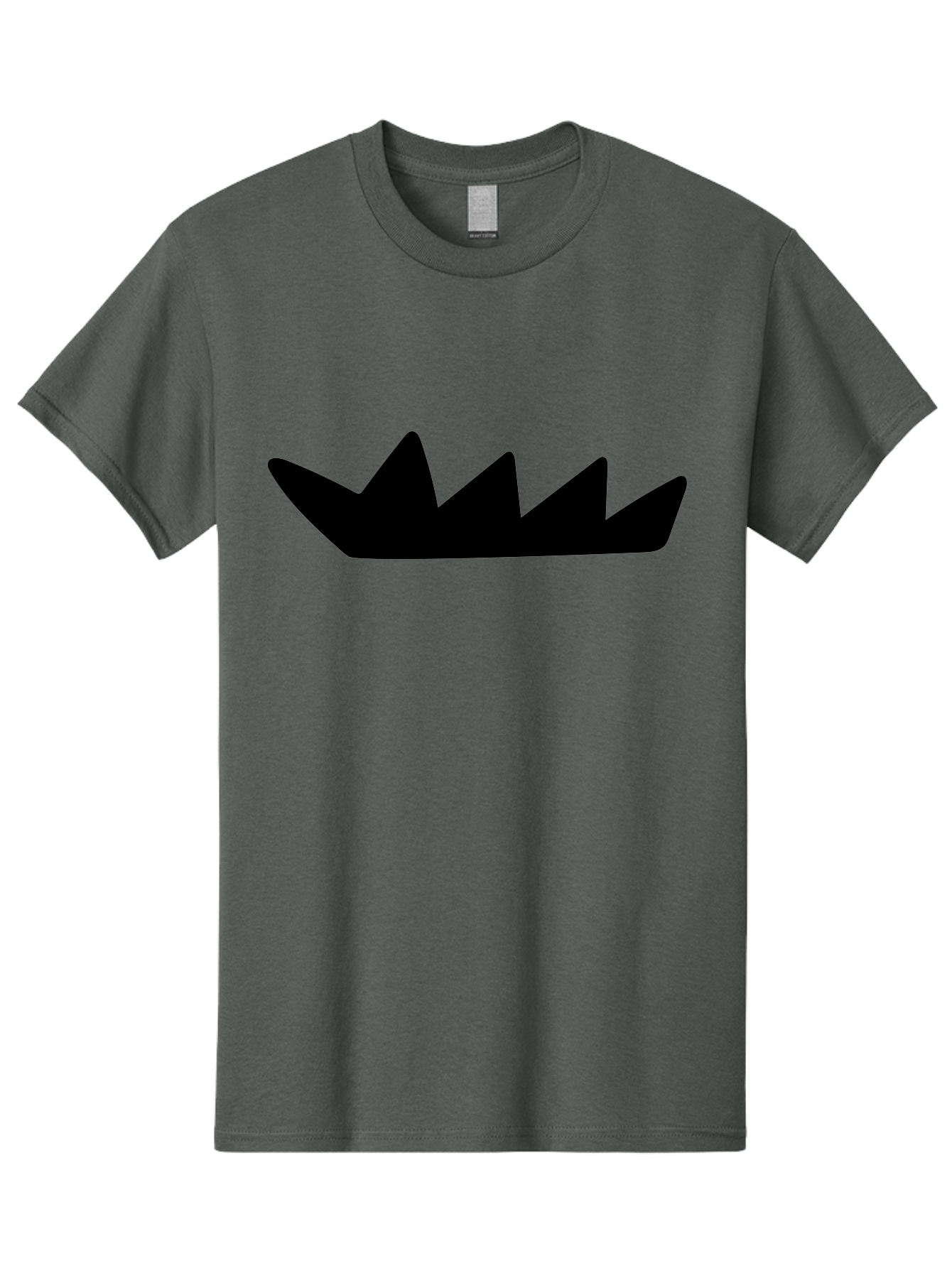 Crown-Icon Men'S Graphic Tee, 100% Cotton, Comfortable Casual Summer Wear, Machine Washable, Black Crown Silhouette, Royal Symbol, Monarch Emblem, Regal Crest, King'S Crown, Royal Icon, Minimalist Design, Vector Graphics - Aaa419 3