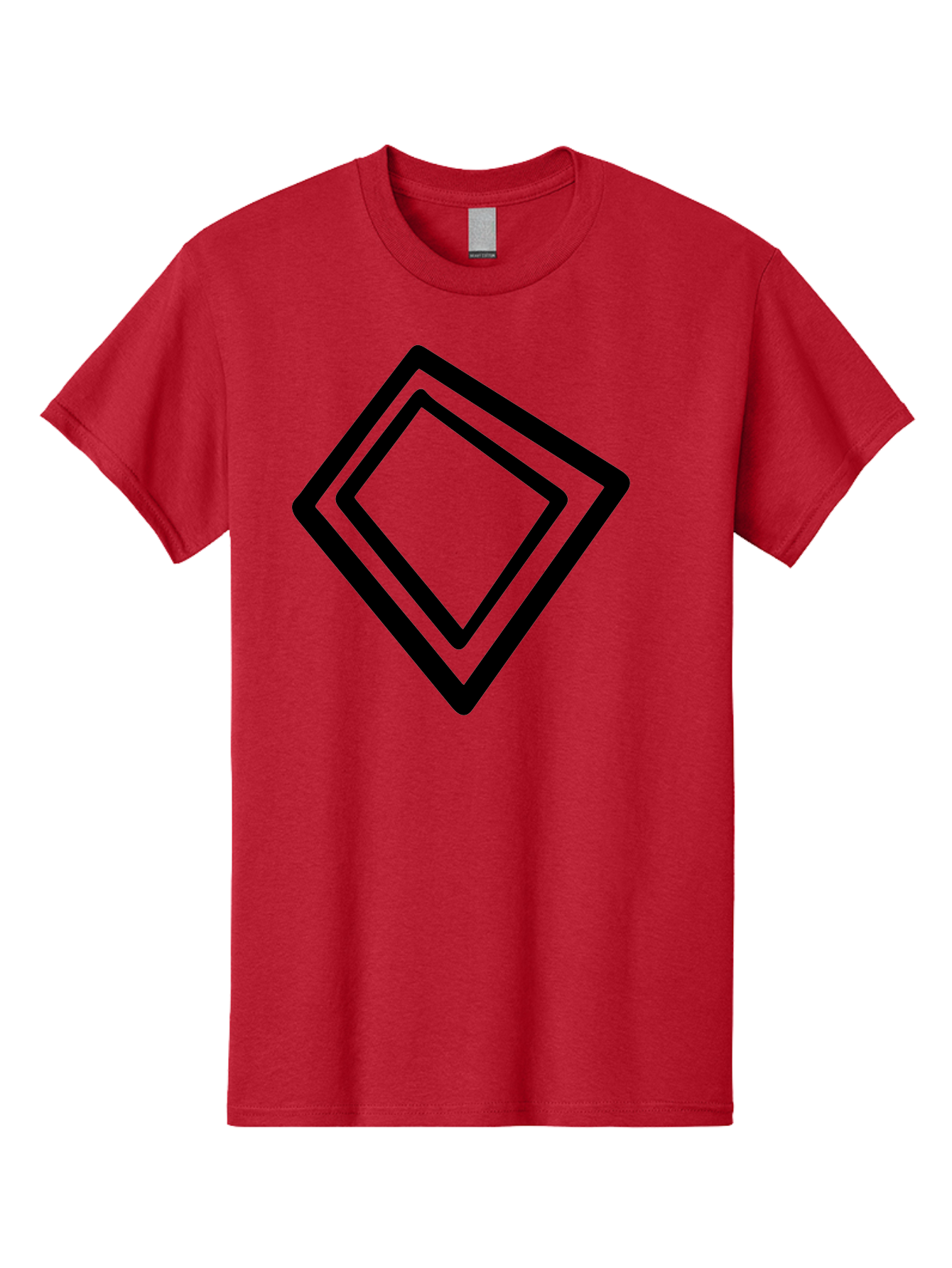 Diamond-Shape Men'S Graphic Tee, 100% Cotton, Comfortable Casual Summer Wear, Machine Washable, Black Diamonds, Nested Shapes, Geometric Pattern, Abstract Design, Modern Art, Minimalist Style - Aaa422 23