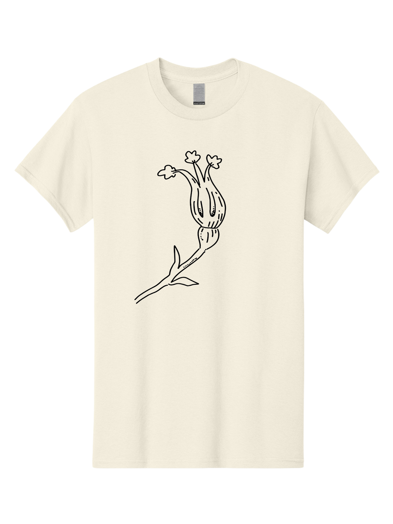Flower-Illustration Men'S Graphic Tee, 100% Cotton, Comfortable Casual Summer Wear, Machine Washable, Simple Flower Drawing, Minimalist Art, Black Outline, Stylized Blooms, Hand-Drawn Illustration, Floral Design, Cartoon Flower - Aaa433 17