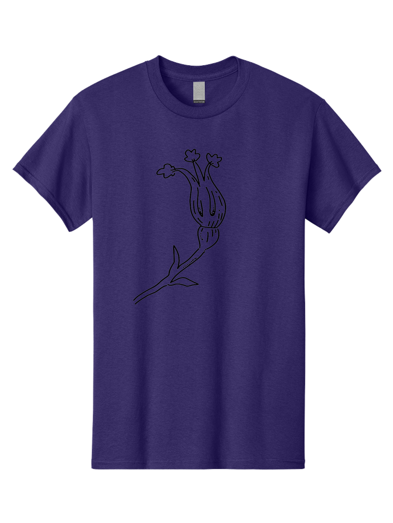 Flower-Illustration Men'S Graphic Tee, 100% Cotton, Comfortable Casual Summer Wear, Machine Washable, Simple Flower Drawing, Minimalist Art, Black Outline, Stylized Blooms, Hand-Drawn Illustration, Floral Design, Cartoon Flower - Aaa433 21