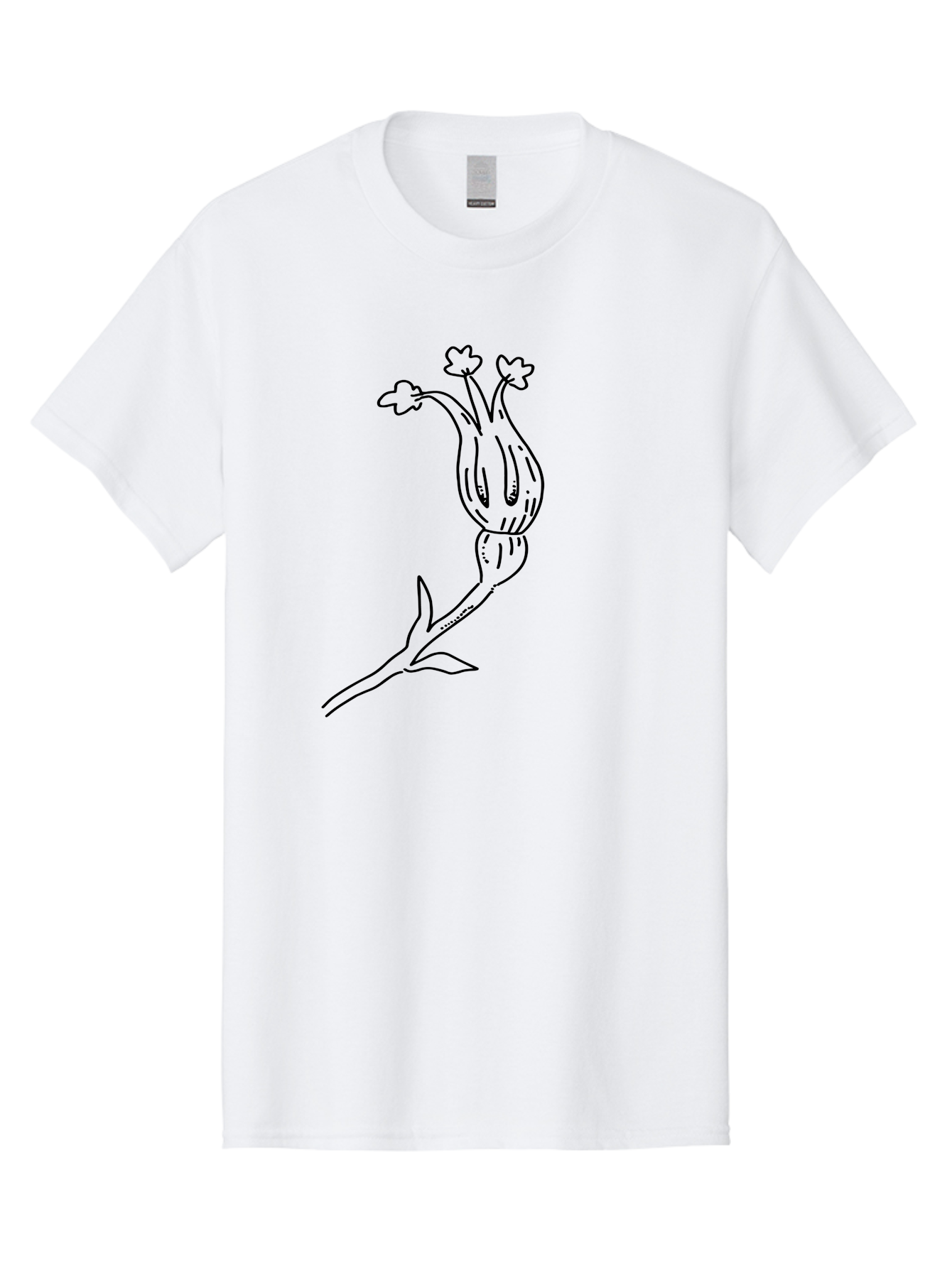 Flower-Illustration Men'S Graphic Tee, 100% Cotton, Comfortable Casual Summer Wear, Machine Washable, Simple Flower Drawing, Minimalist Art, Black Outline, Stylized Blooms, Hand-Drawn Illustration, Floral Design, Cartoon Flower - Aaa433 29