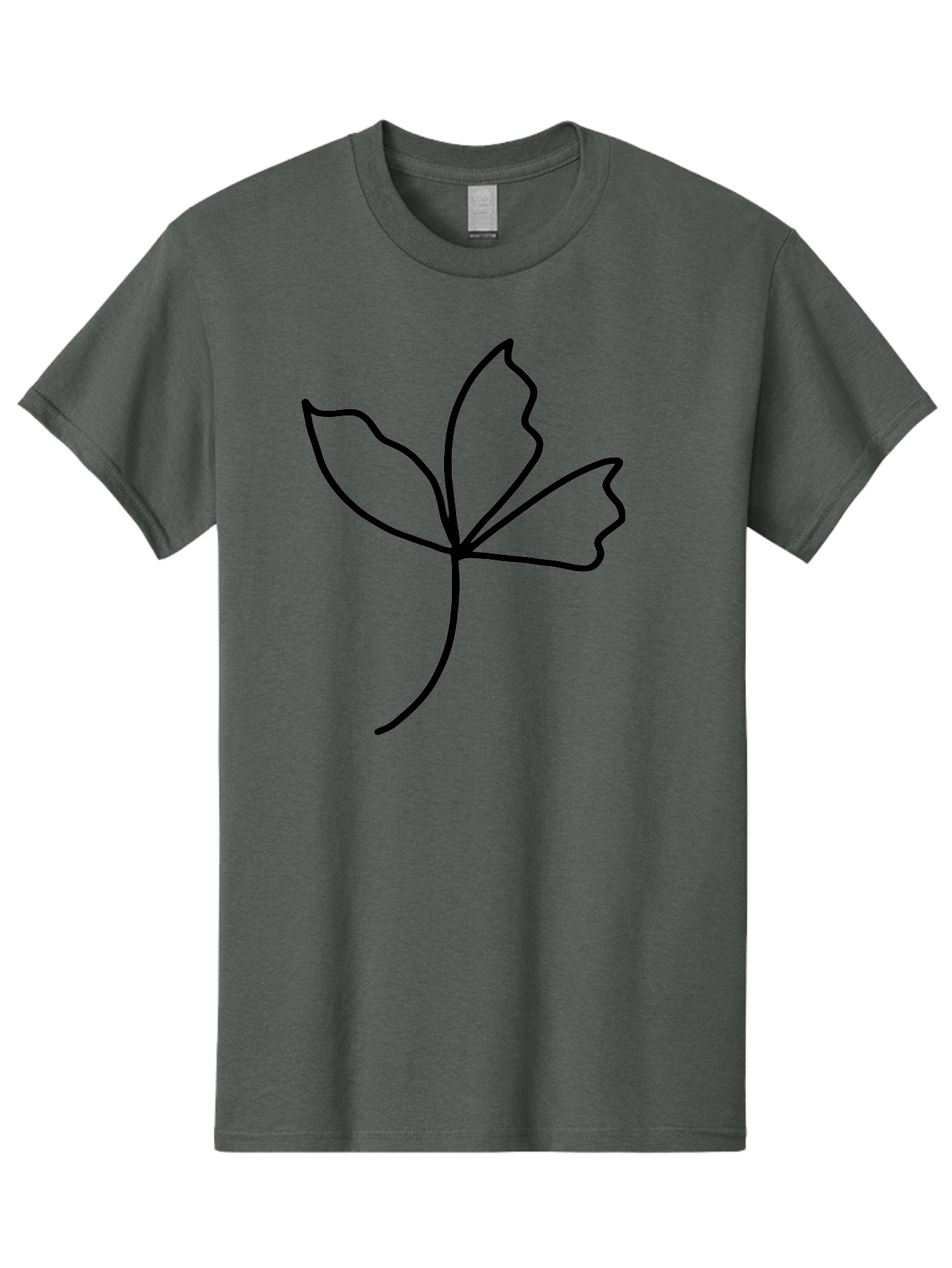 Flower-Outline Men'S Graphic Tee, 100% Cotton, Comfortable Casual Summer Wear, Machine Washable, Four Leaf Clover, Leafy Greens, Symbolic Icon, Minimalist Design, Simple Line Art, Stylized Clover, Elegant Graphics - Aaa434 25