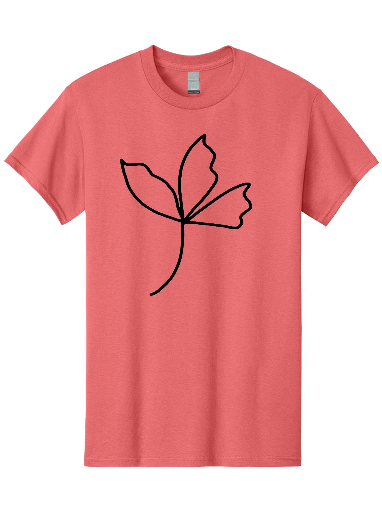 Flower-Outline Men'S Graphic Tee, 100% Cotton, Comfortable Casual Summer Wear, Machine Washable, Four Leaf Clover, Leafy Greens, Symbolic Icon, Minimalist Design, Simple Line Art, Stylized Clover, Elegant Graphics - Aaa434 21