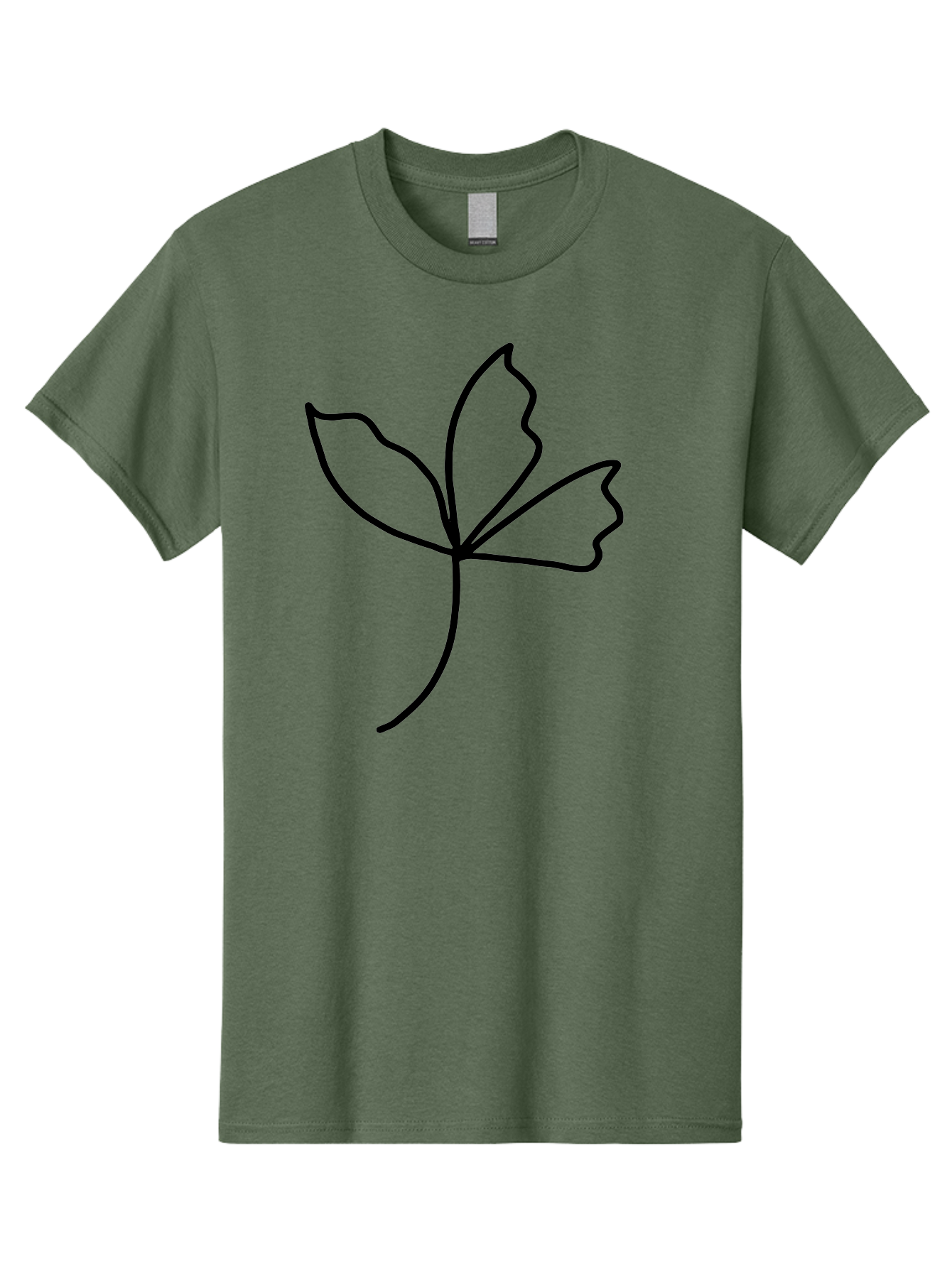 Flower-Outline Men'S Graphic Tee, 100% Cotton, Comfortable Casual Summer Wear, Machine Washable, Four Leaf Clover, Leafy Greens, Symbolic Icon, Minimalist Design, Simple Line Art, Stylized Clover, Elegant Graphics - Aaa434 1