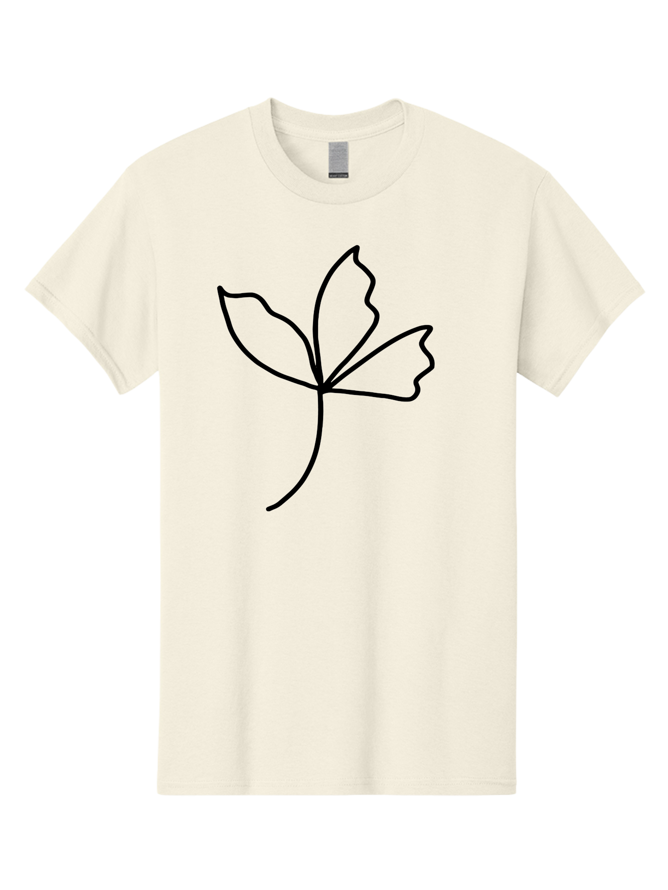 Flower-Outline Men'S Graphic Tee, 100% Cotton, Comfortable Casual Summer Wear, Machine Washable, Four Leaf Clover, Leafy Greens, Symbolic Icon, Minimalist Design, Simple Line Art, Stylized Clover, Elegant Graphics - Aaa434 5