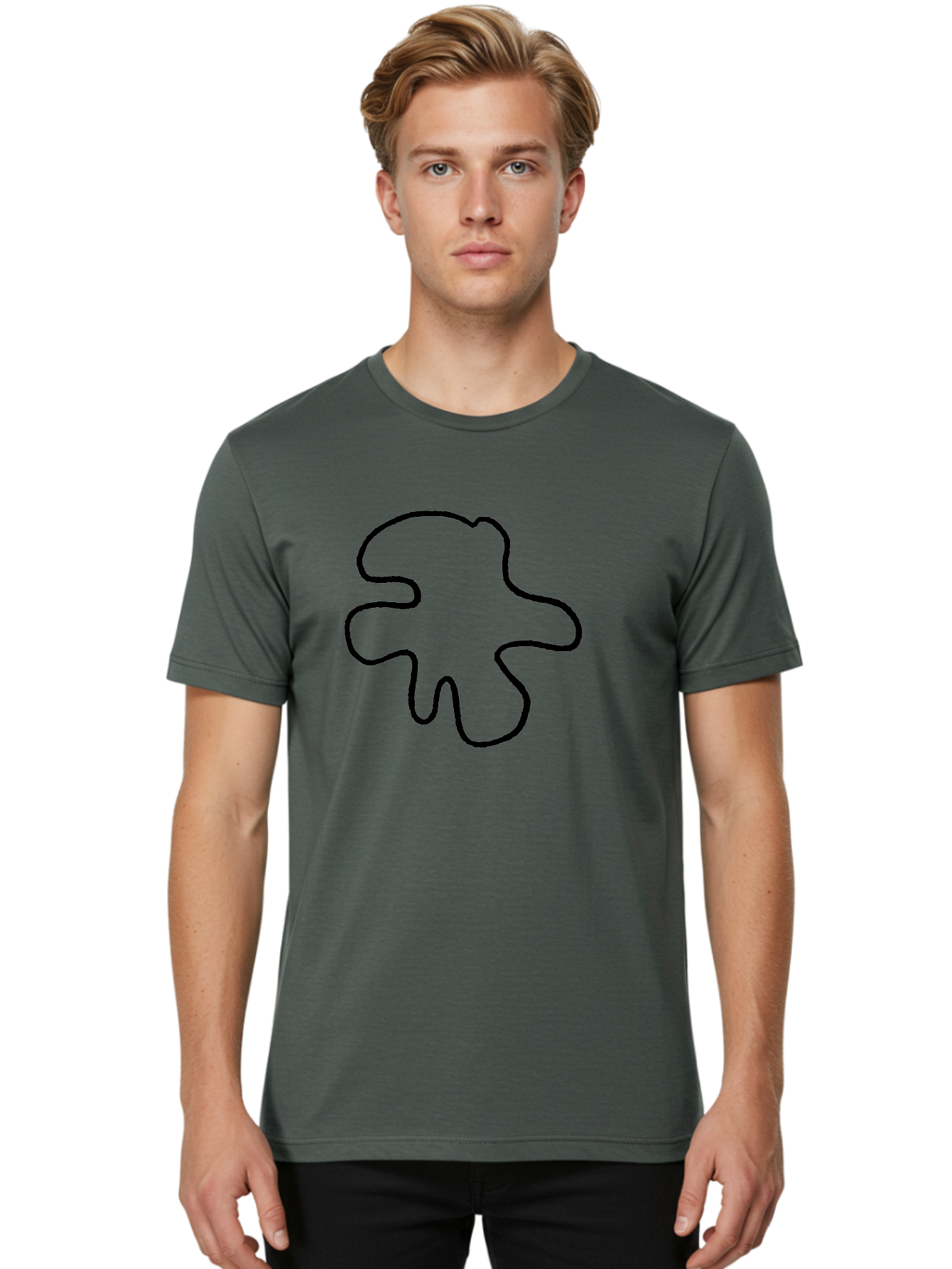 Four-Leaf-Clover Men'S Graphic Tee, 100% Cotton, Comfortable Casual Summer Wear, Machine Washable, Four Leaf Clover, Black Outline, Simple Graphics, Minimalist Design, Symbolic Charm, Good Luck Symbol, Abstract Shapes, Simple Illustration - Aaa435 6