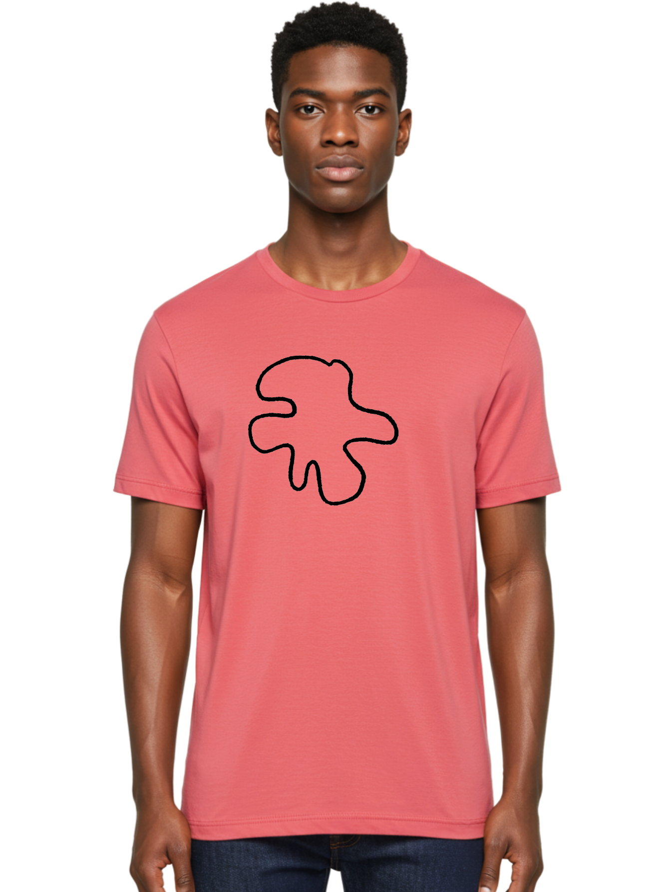 Four-Leaf-Clover Men'S Graphic Tee, 100% Cotton, Comfortable Casual Summer Wear, Machine Washable, Four Leaf Clover, Black Outline, Simple Graphics, Minimalist Design, Symbolic Charm, Good Luck Symbol, Abstract Shapes, Simple Illustration - Aaa435 26
