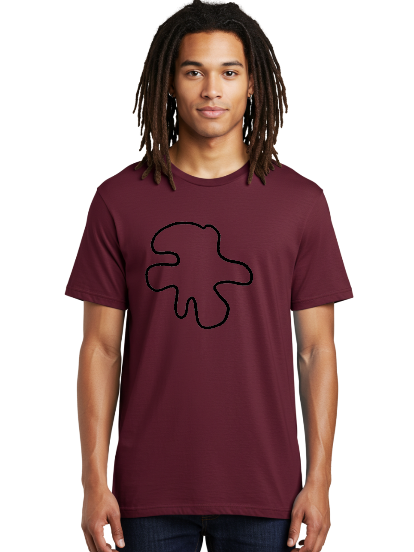 Four-Leaf-Clover Men'S Graphic Tee, 100% Cotton, Comfortable Casual Summer Wear, Machine Washable, Four Leaf Clover, Black Outline, Simple Graphics, Minimalist Design, Symbolic Charm, Good Luck Symbol, Abstract Shapes, Simple Illustration - Aaa435 18