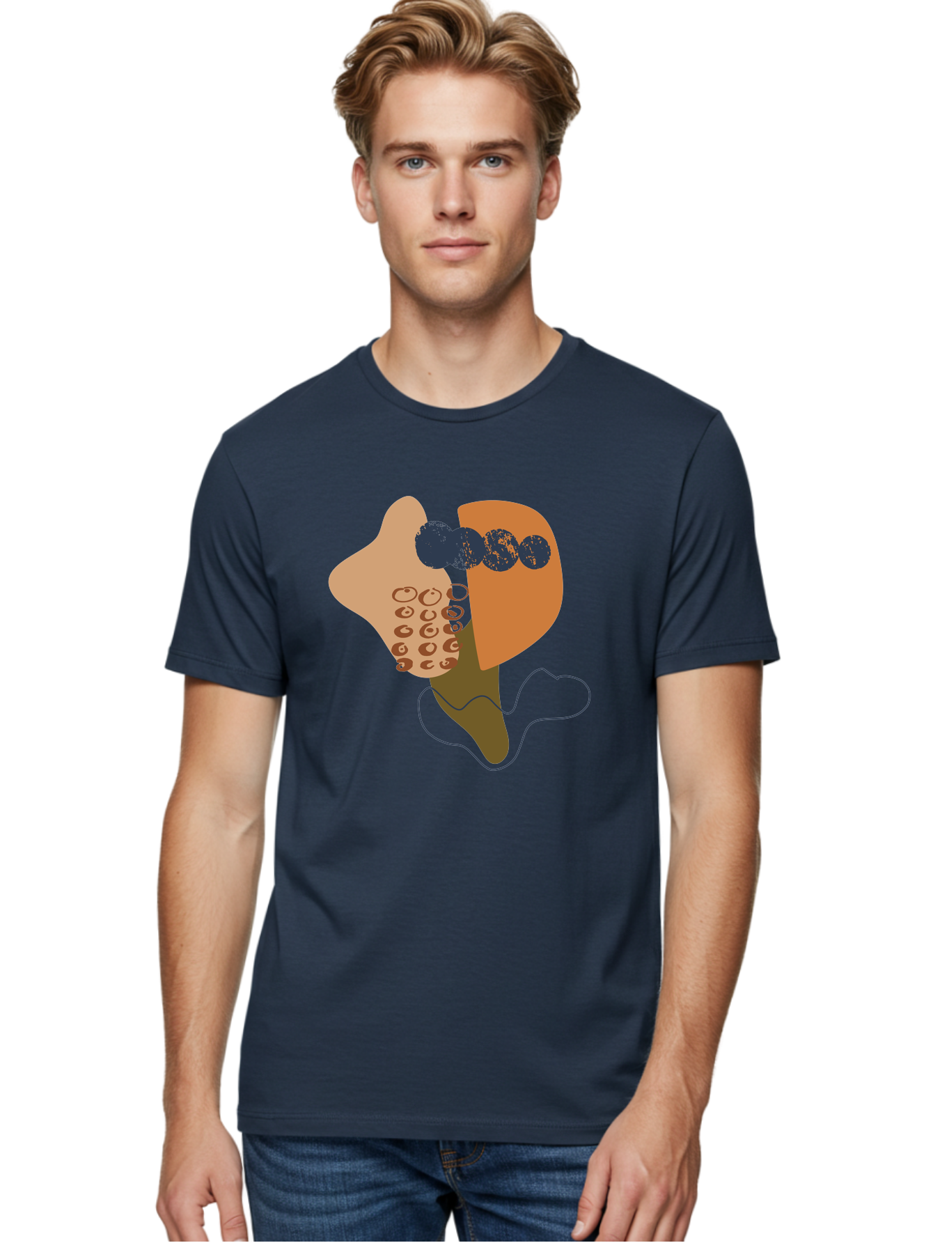Ice-Cream-Cone Men'S Graphic Tee, 100% Cotton, Comfortable Casual Summer Wear, Machine Washable, Ice Cream Cone, Abstract Design, Modern Art, Colorful Treat, Creative Expression, Unique Illustration, Sweet Delight, Artistic Creativity - Aaa438 20