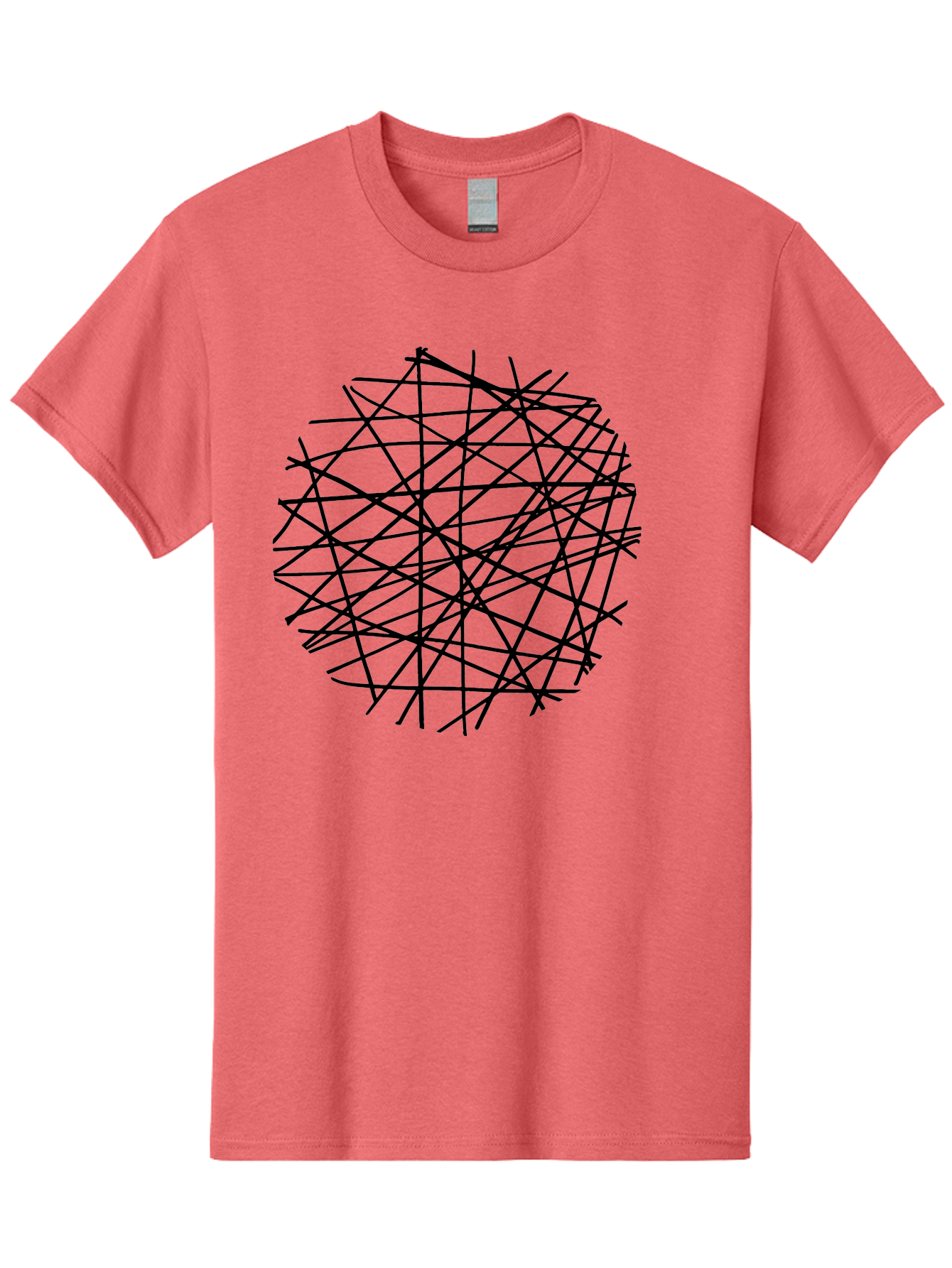 Intersecting-Lines Men'S Graphic Tee, 100% Cotton, Comfortable Casual Summer Wear, Machine Washable, Abstract Art, Chaotic Lines, Black Lines, Intersecting Lines, Complex Pattern, Modern Design, Graphic Illustration - Aaa439 11