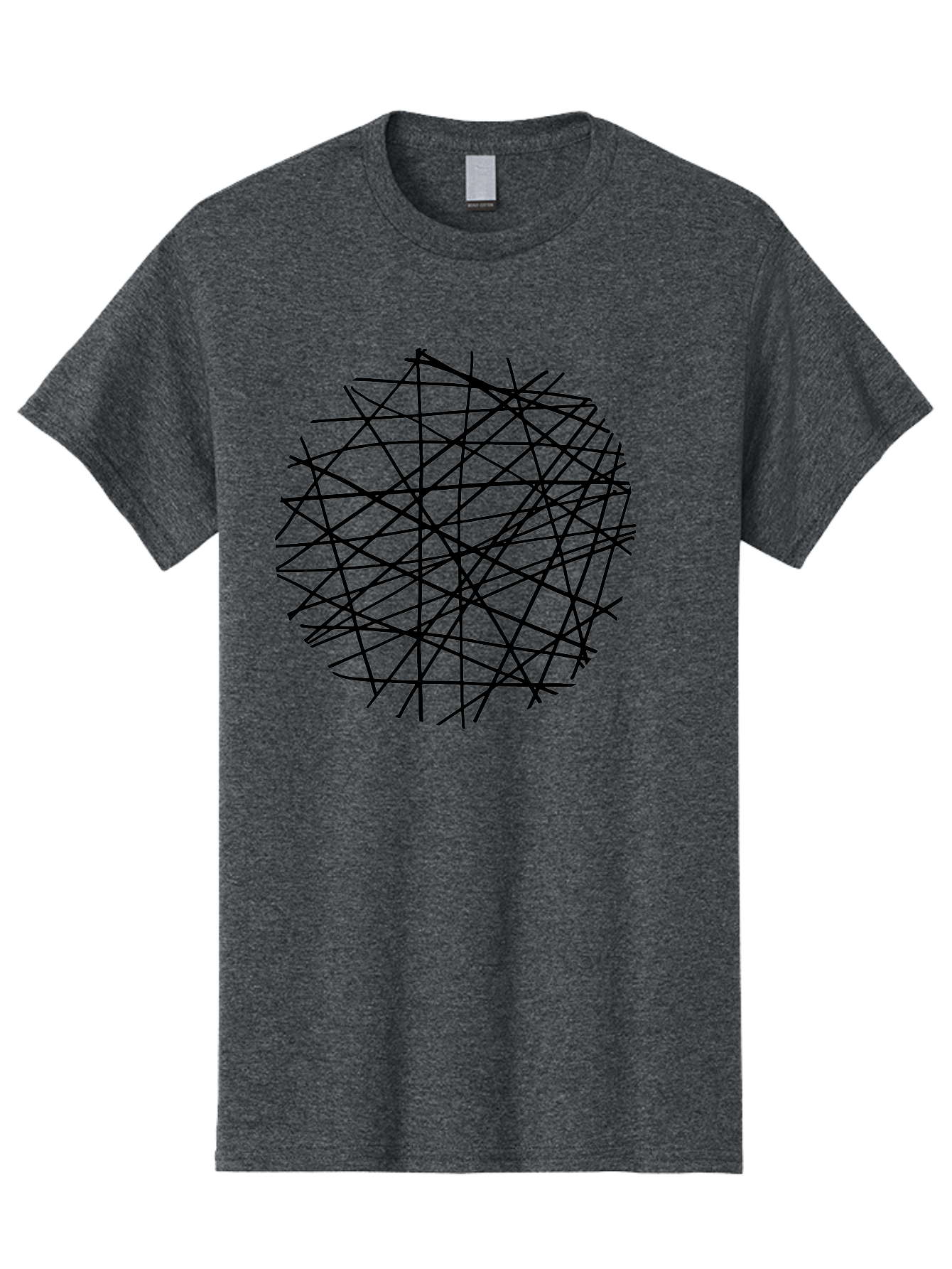 Intersecting-Lines Men'S Graphic Tee, 100% Cotton, Comfortable Casual Summer Wear, Machine Washable, Abstract Art, Chaotic Lines, Black Lines, Intersecting Lines, Complex Pattern, Modern Design, Graphic Illustration - Aaa439 5