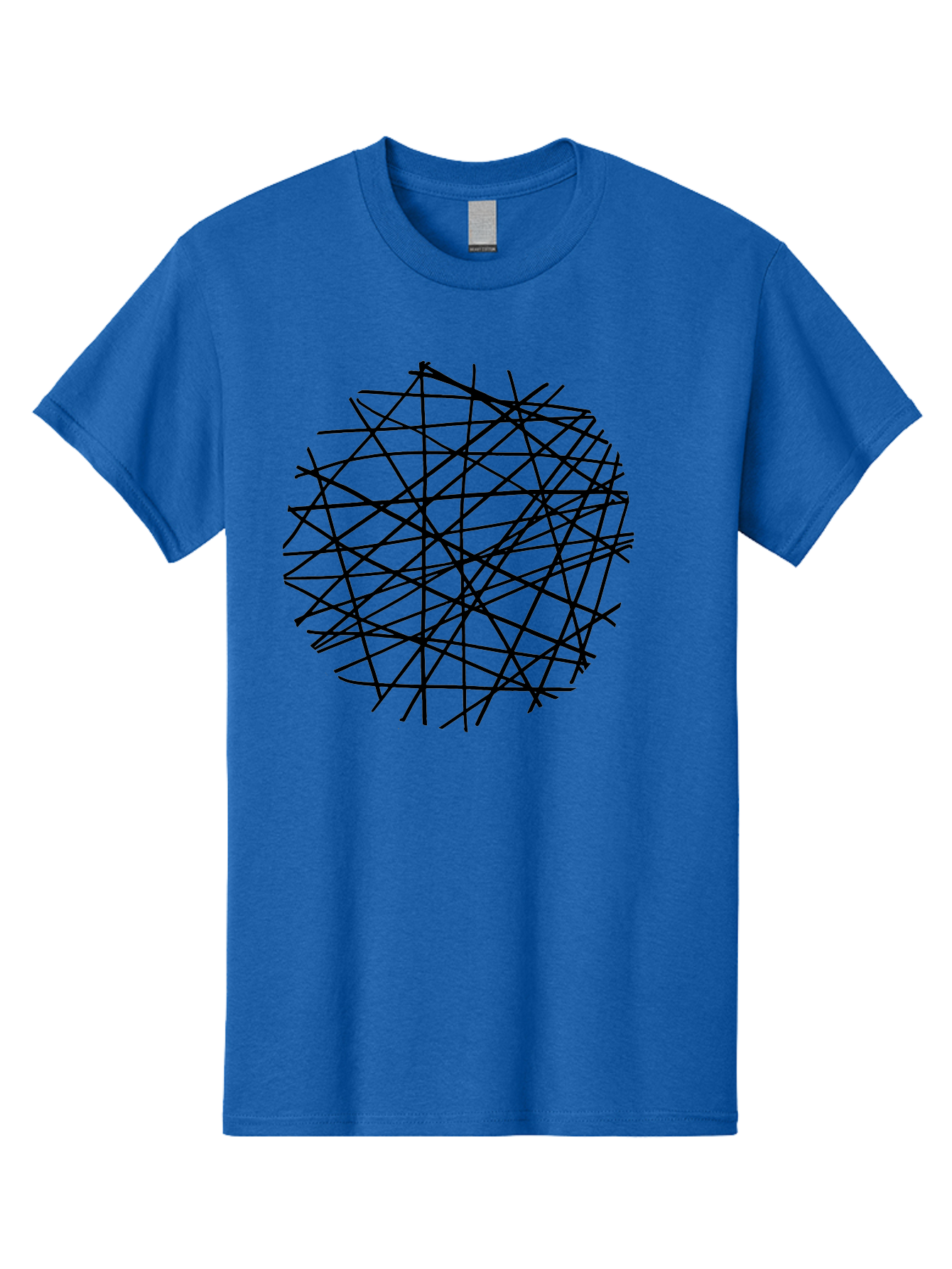 Intersecting-Lines Men'S Graphic Tee, 100% Cotton, Comfortable Casual Summer Wear, Machine Washable, Abstract Art, Chaotic Lines, Black Lines, Intersecting Lines, Complex Pattern, Modern Design, Graphic Illustration - Aaa439 29