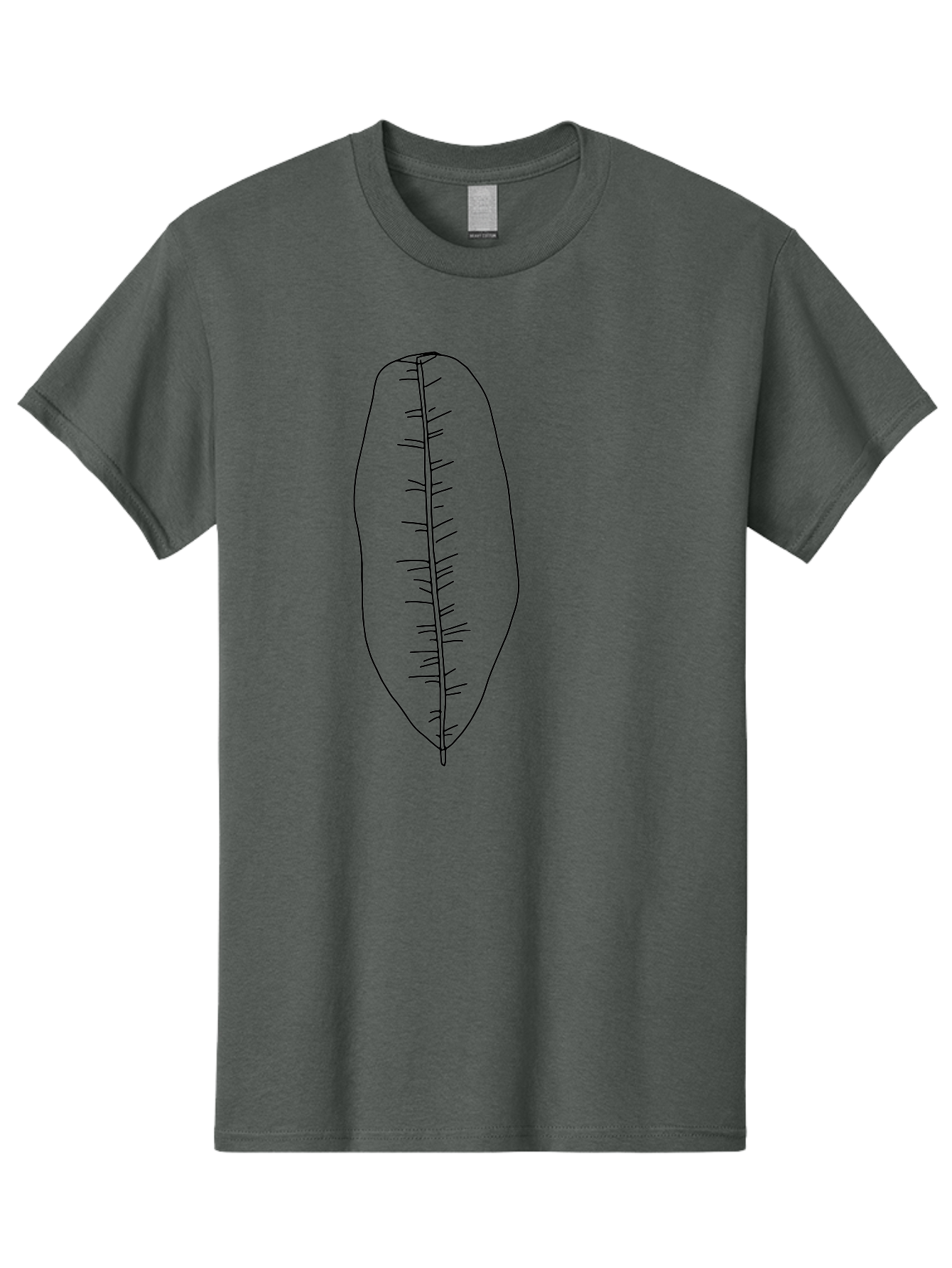Leaf-Illustration-1 Men'S Graphic Tee, 100% Cotton, Comfortable Casual Summer Wear, Machine Washable, Simple Leaf, Leaf Outline, Minimalist Art, Black Lines, Leaf Veins, Botanical Illustration, Simple Design, Leaf Shape - Aaa445 3