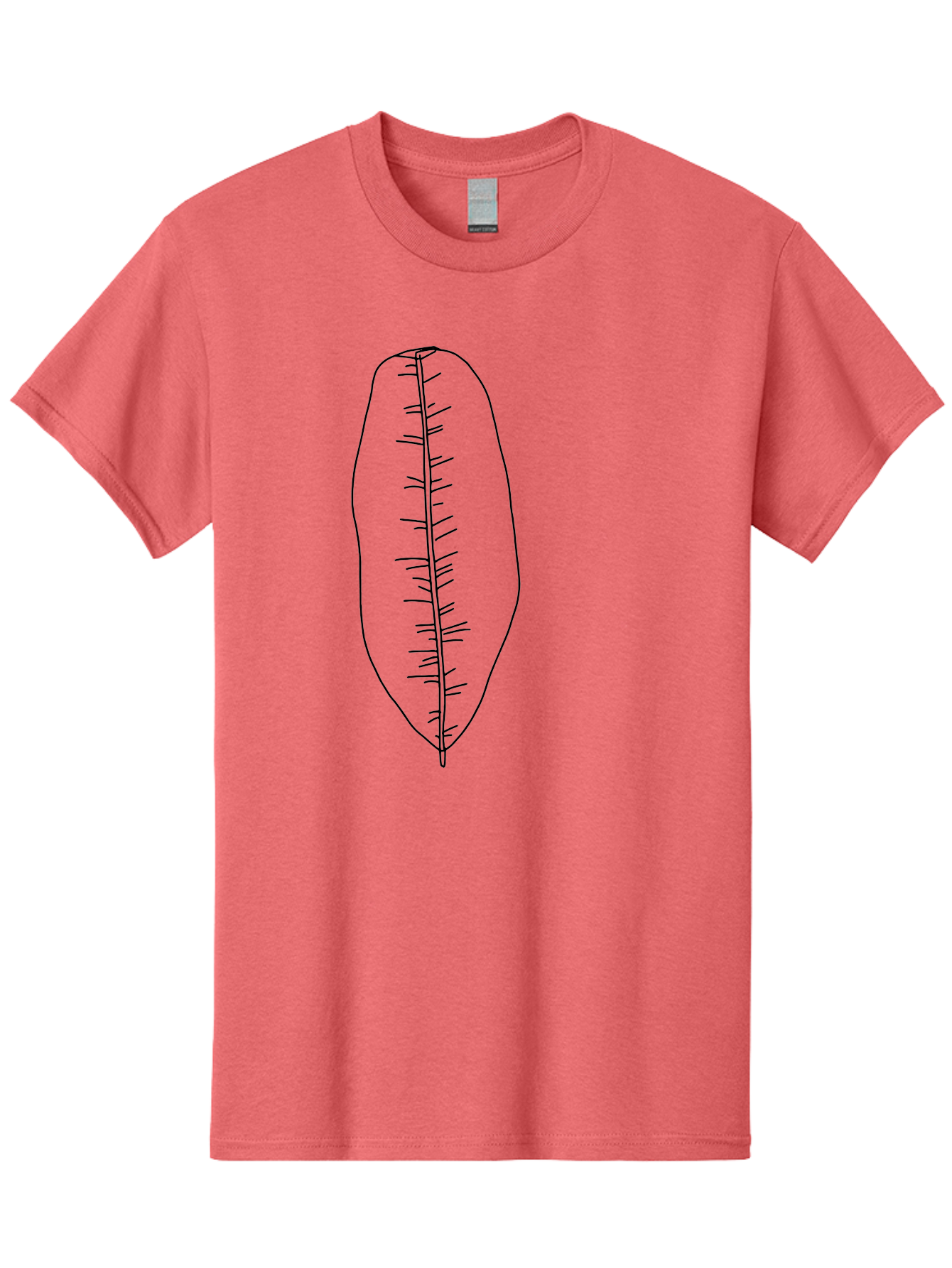 Leaf-Illustration-1 Men'S Graphic Tee, 100% Cotton, Comfortable Casual Summer Wear, Machine Washable, Simple Leaf, Leaf Outline, Minimalist Art, Black Lines, Leaf Veins, Botanical Illustration, Simple Design, Leaf Shape - Aaa445 5