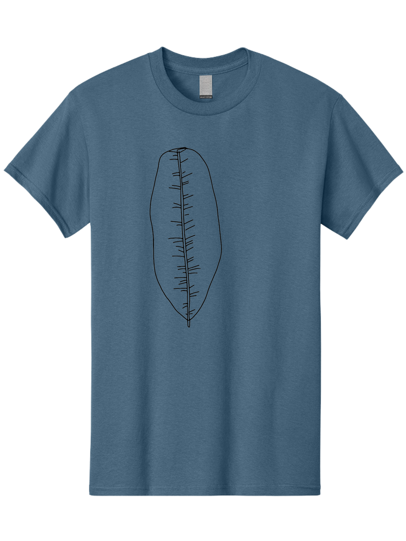 Leaf-Illustration-1 Men'S Graphic Tee, 100% Cotton, Comfortable Casual Summer Wear, Machine Washable, Simple Leaf, Leaf Outline, Minimalist Art, Black Lines, Leaf Veins, Botanical Illustration, Simple Design, Leaf Shape - Aaa445 11