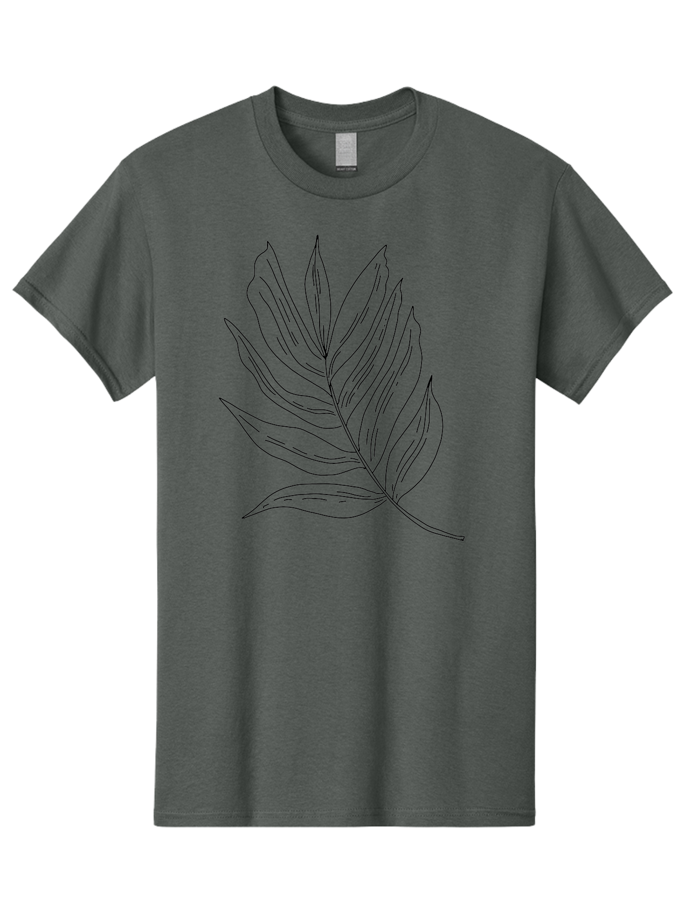 Leaf-Illustration Men'S Graphic Tee, 100% Cotton, Comfortable Casual Summer Wear, Machine Washable, Simple Leaf Illustration, Black Outline, Minimalist Design, Botanical Art, Hand-Drawn Leaf, Natural Elements, Foliage Graphic, - Aaa446 3