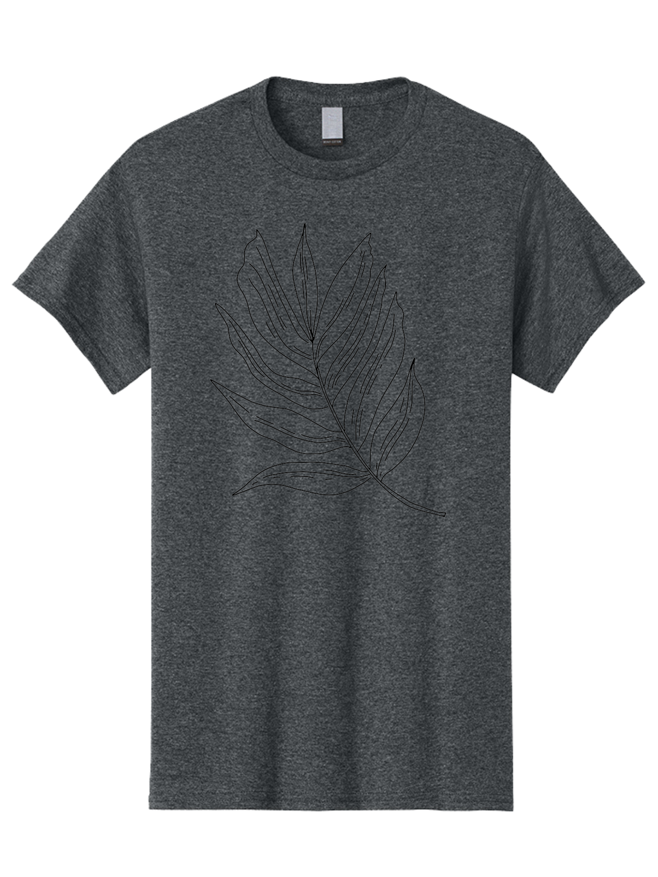 Leaf-Illustration Men'S Graphic Tee, 100% Cotton, Comfortable Casual Summer Wear, Machine Washable, Simple Leaf Illustration, Black Outline, Minimalist Design, Botanical Art, Hand-Drawn Leaf, Natural Elements, Foliage Graphic, - Aaa446 7